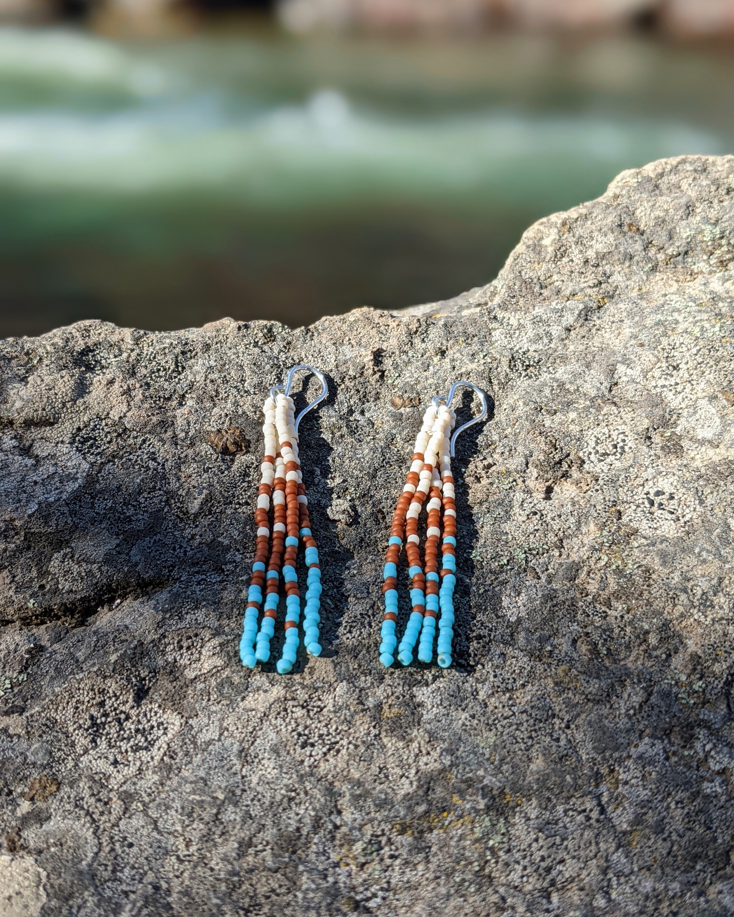Southwest Wanderer Short Fringe Beaded Earrings