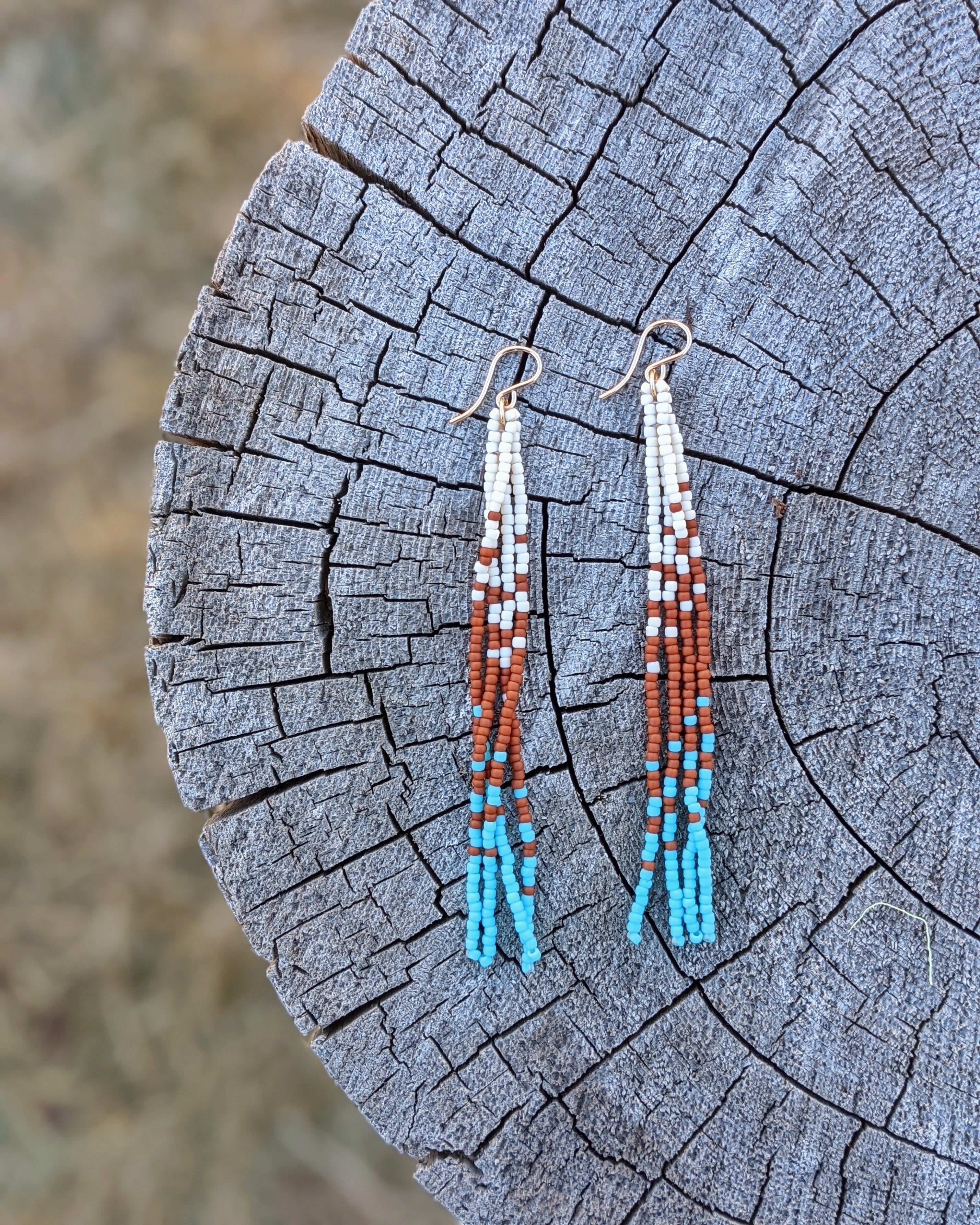 Southwest Wanderer Long Fringe Beaded Earrings