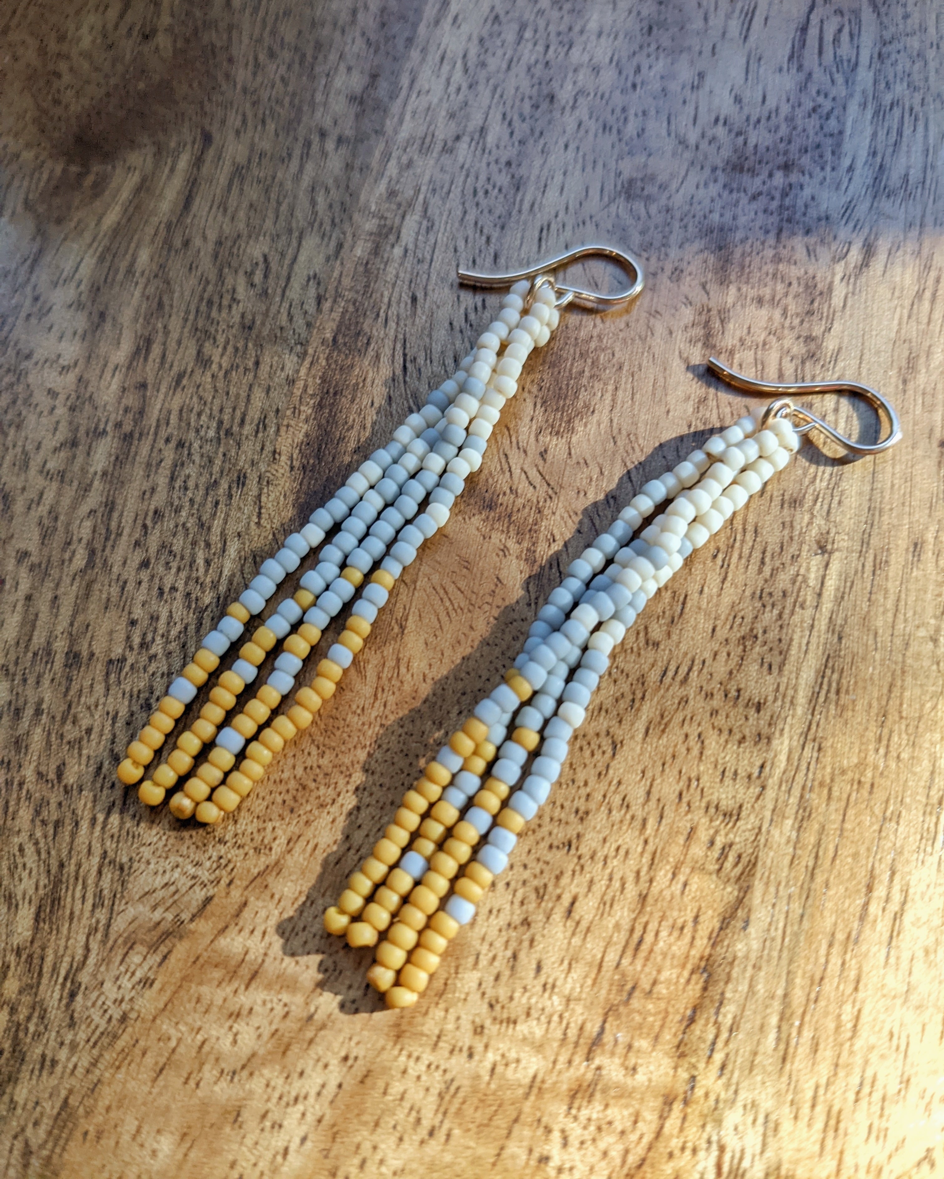 Morning Tides Short Fringe Beaded Earrings