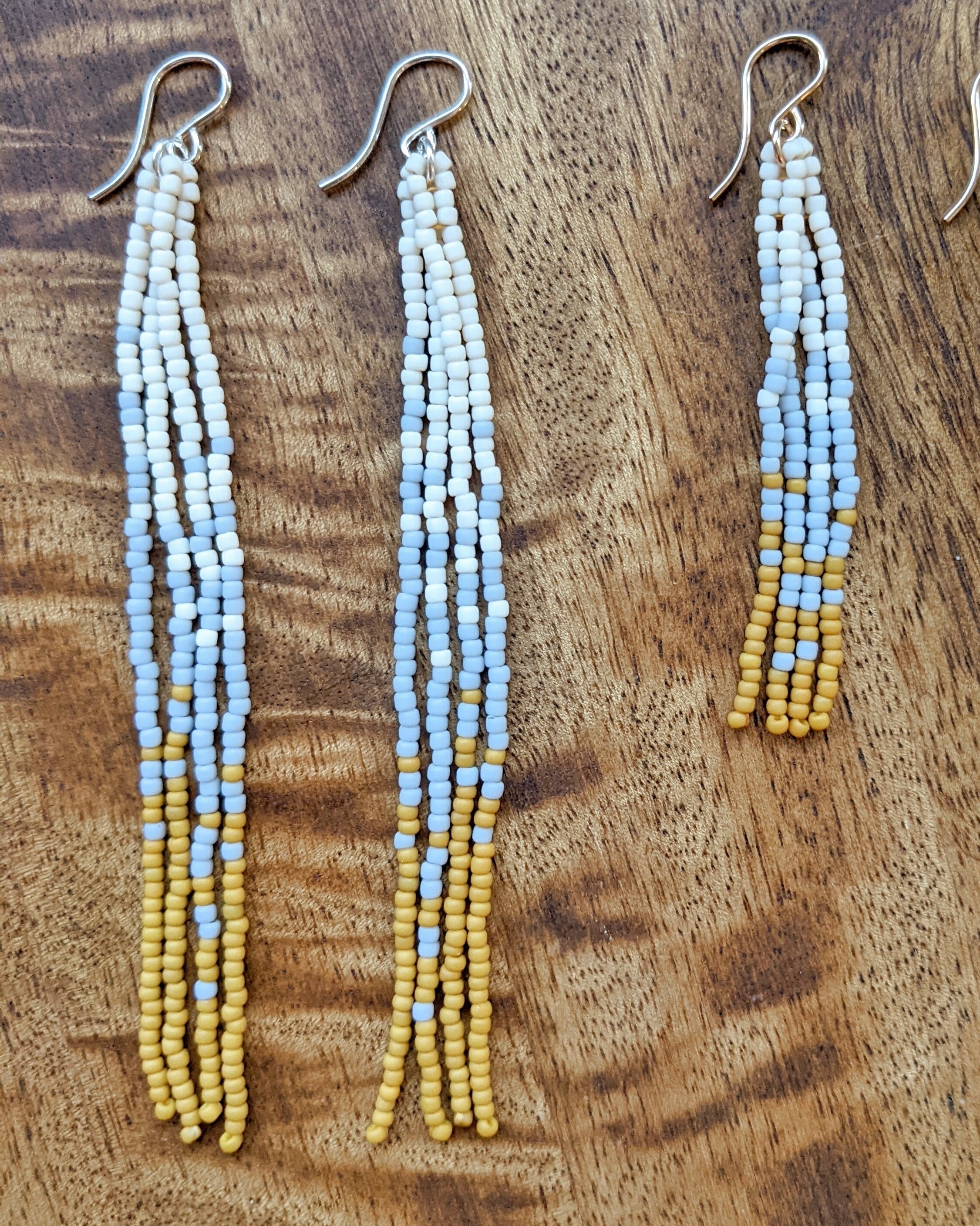 Morning Tides Long Fringe Beaded Earrings