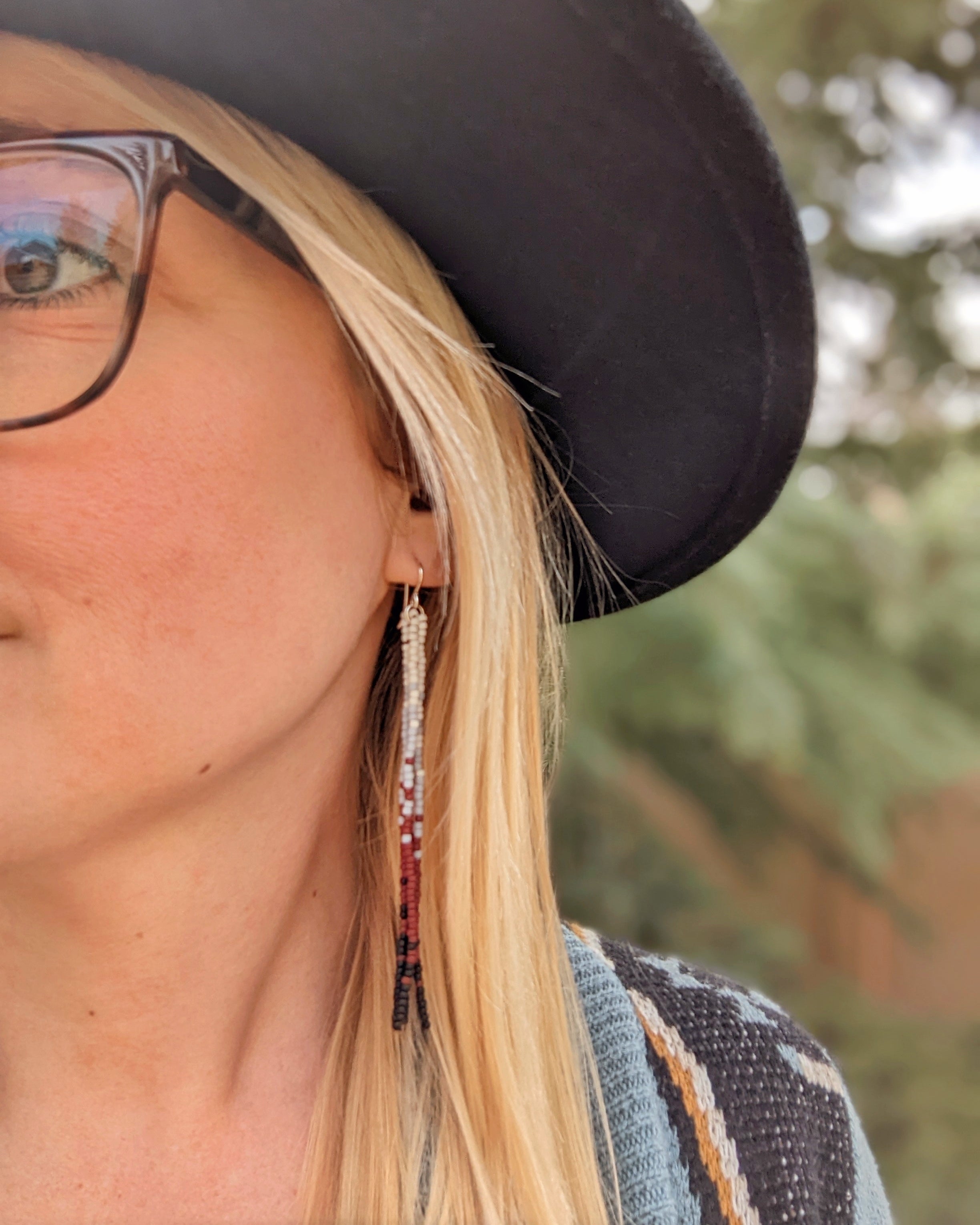 Icelandic Beach Fringe Beaded Earrings