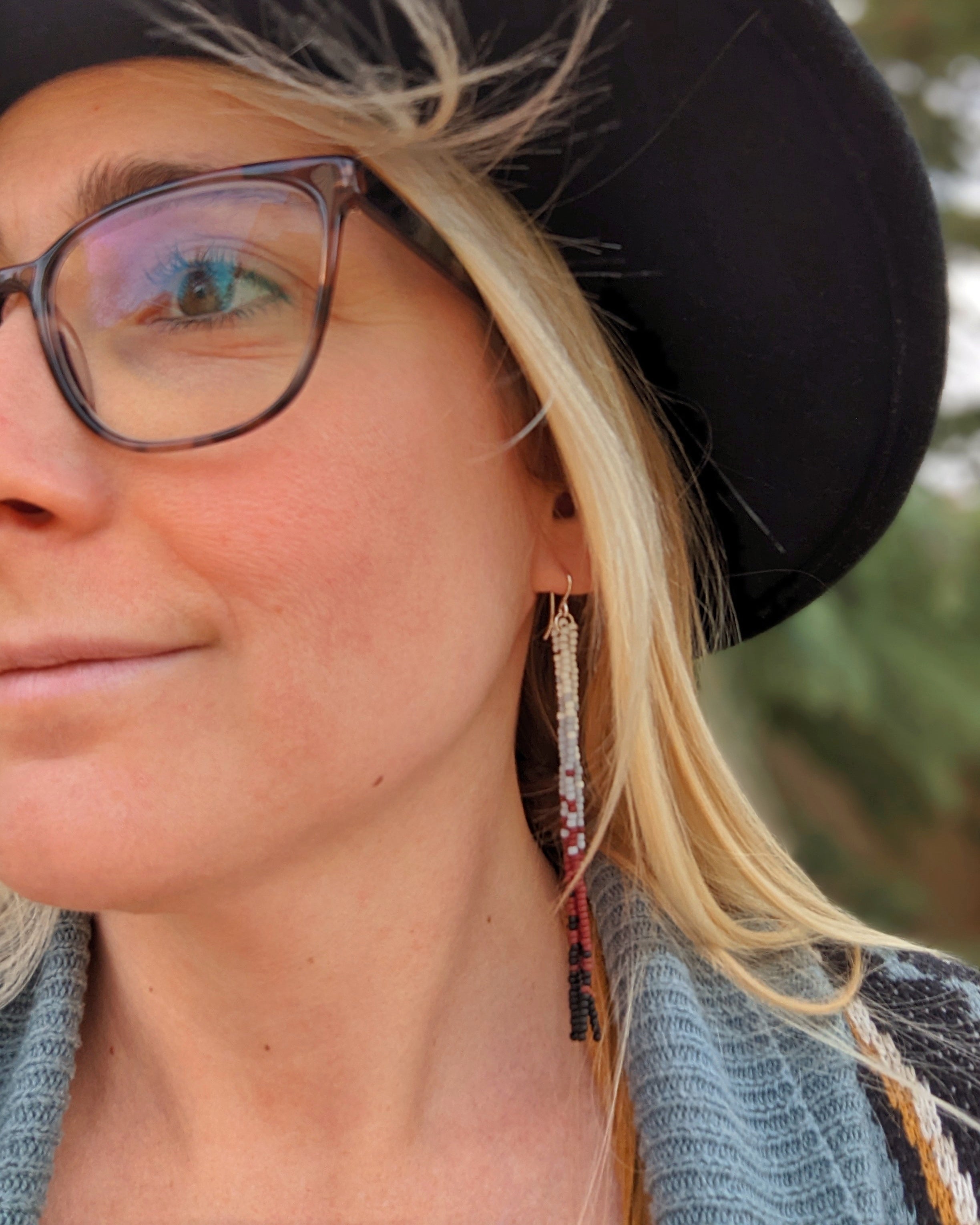 Icelandic Beach Fringe Beaded Earrings
