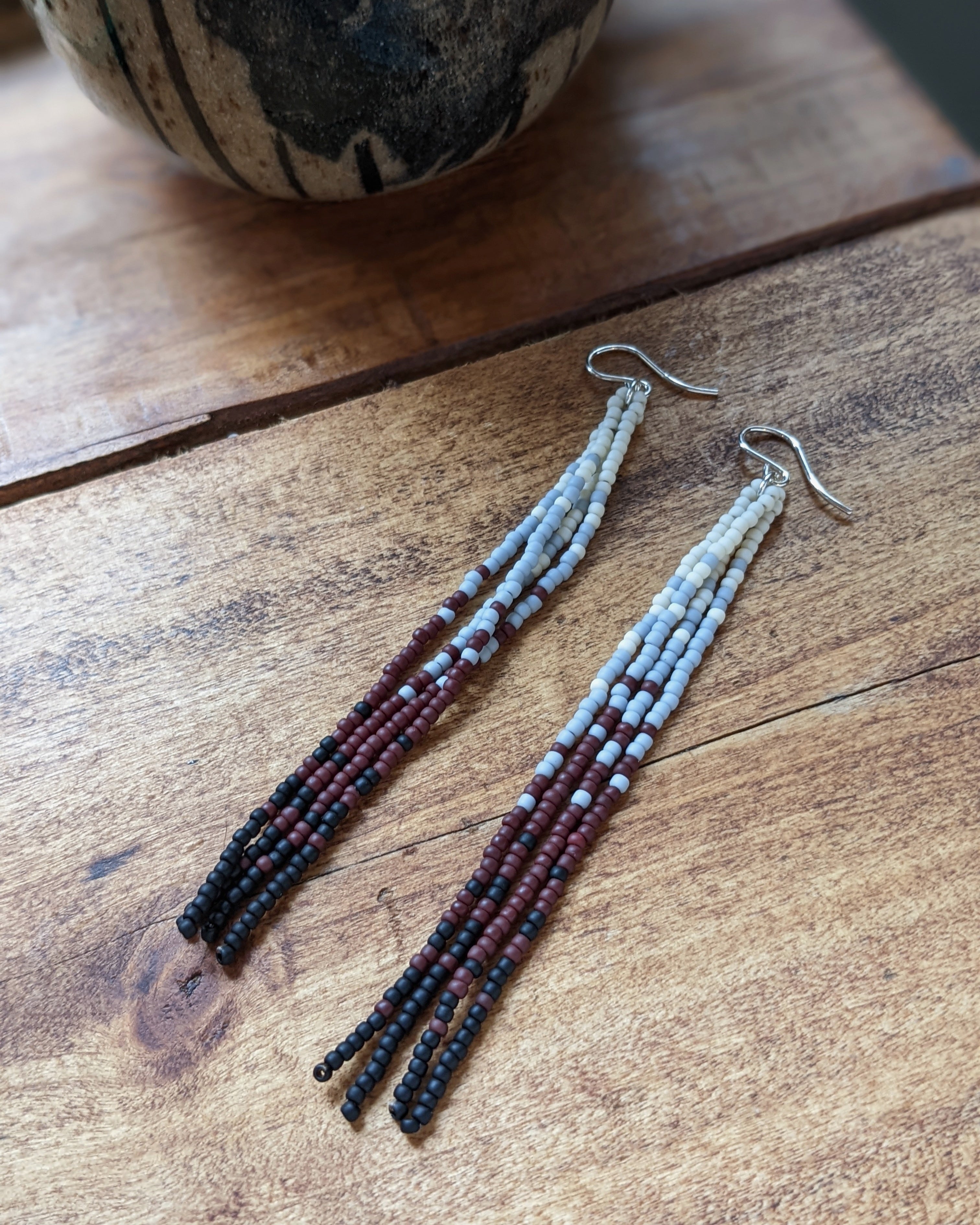 Icelandic Beach Fringe Beaded Earrings