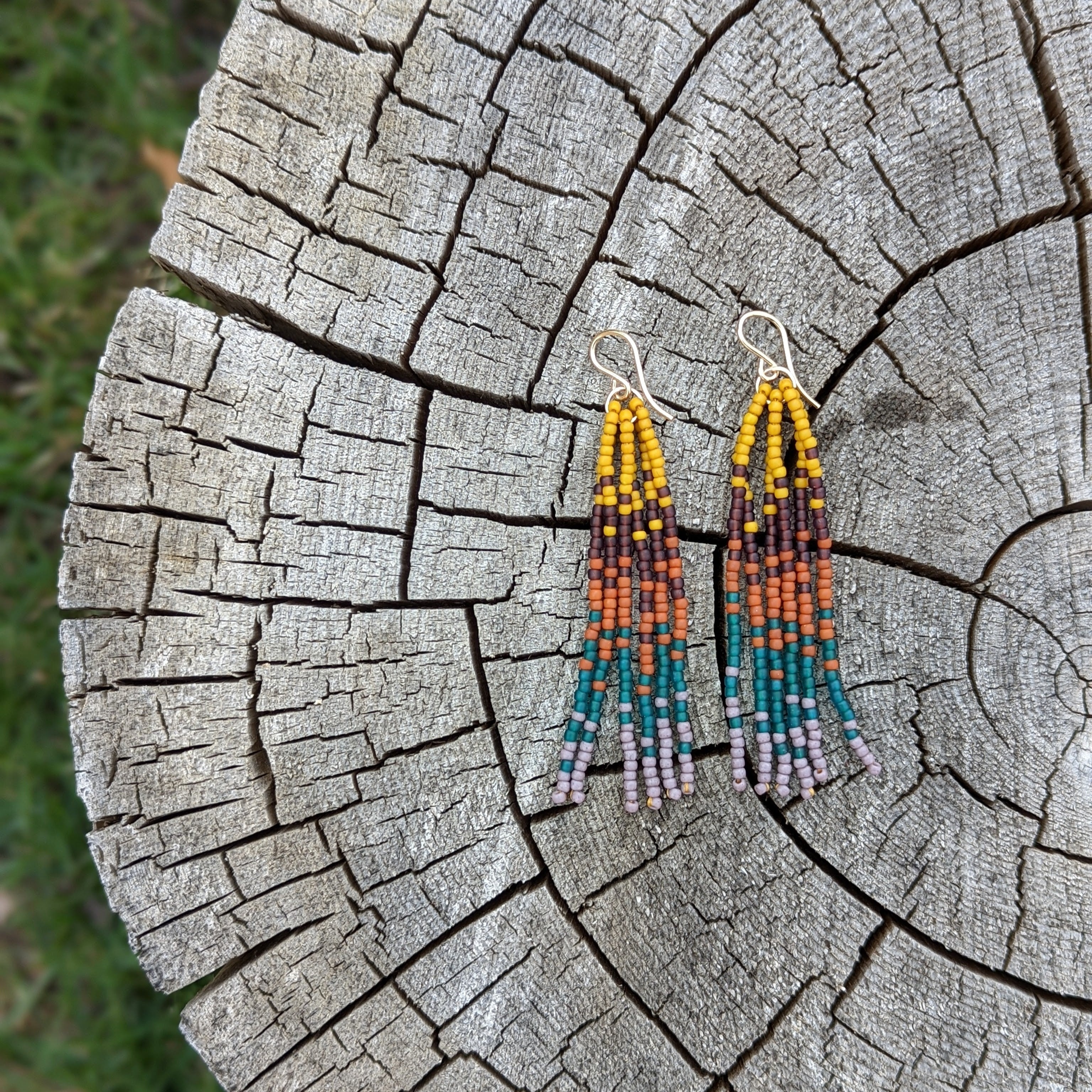 Twilight Tides 6 Strand Short Fringe Earring