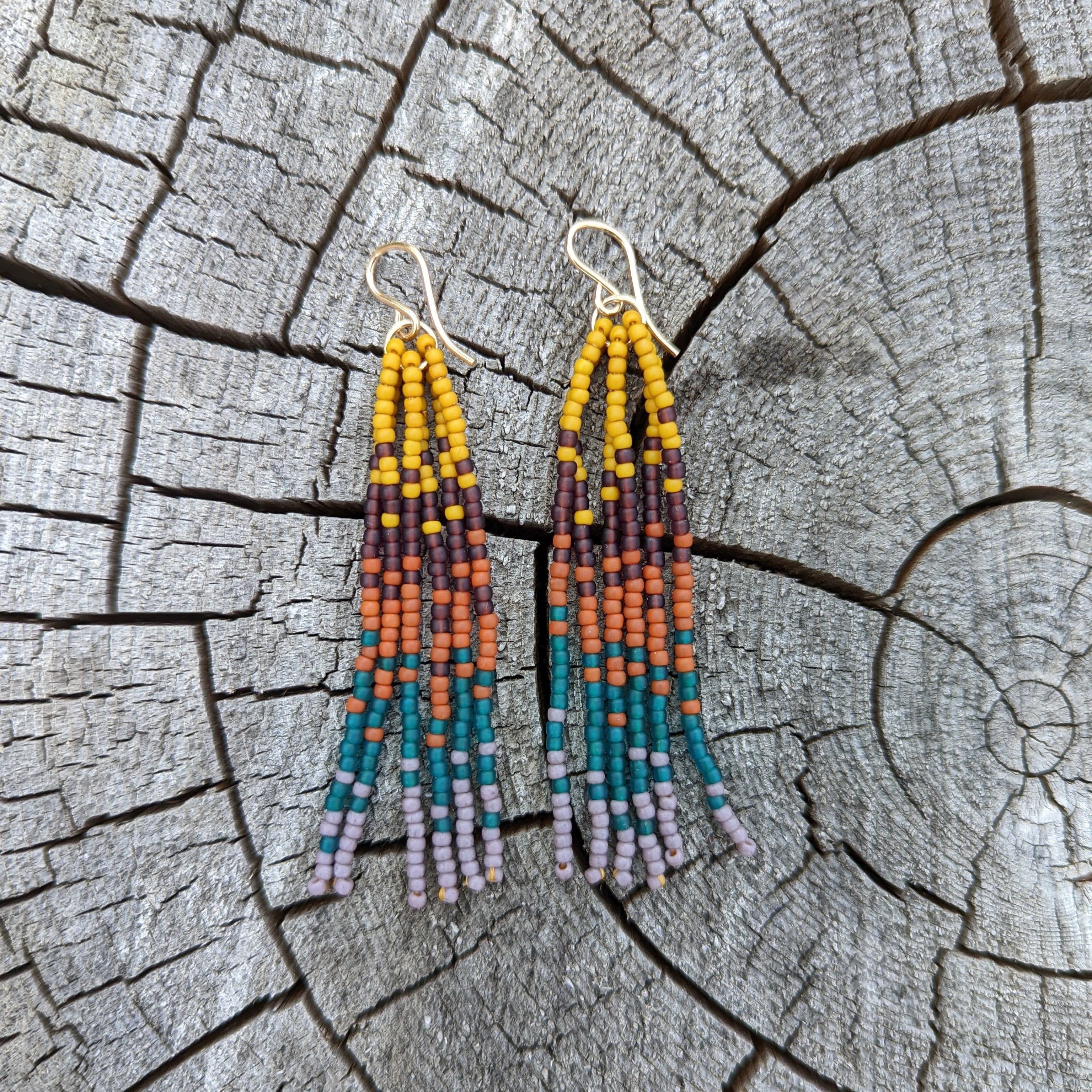 Twilight Tides 6 Strand Short Fringe Earring
