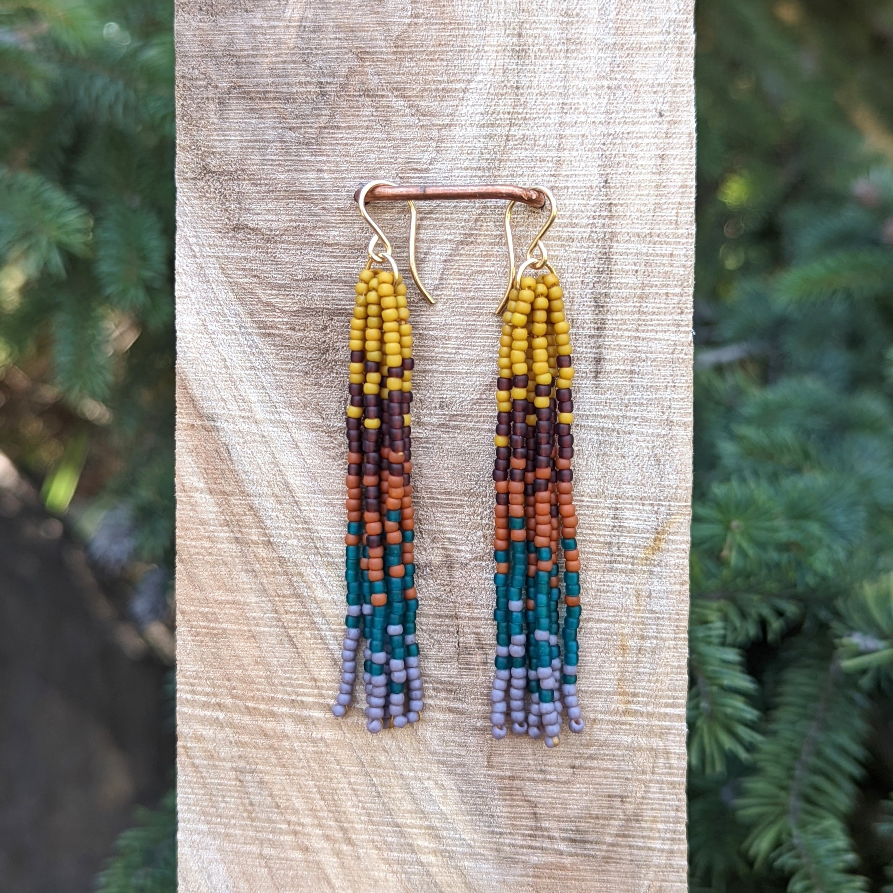 Twilight Tides 6 Strand Short Fringe Earring