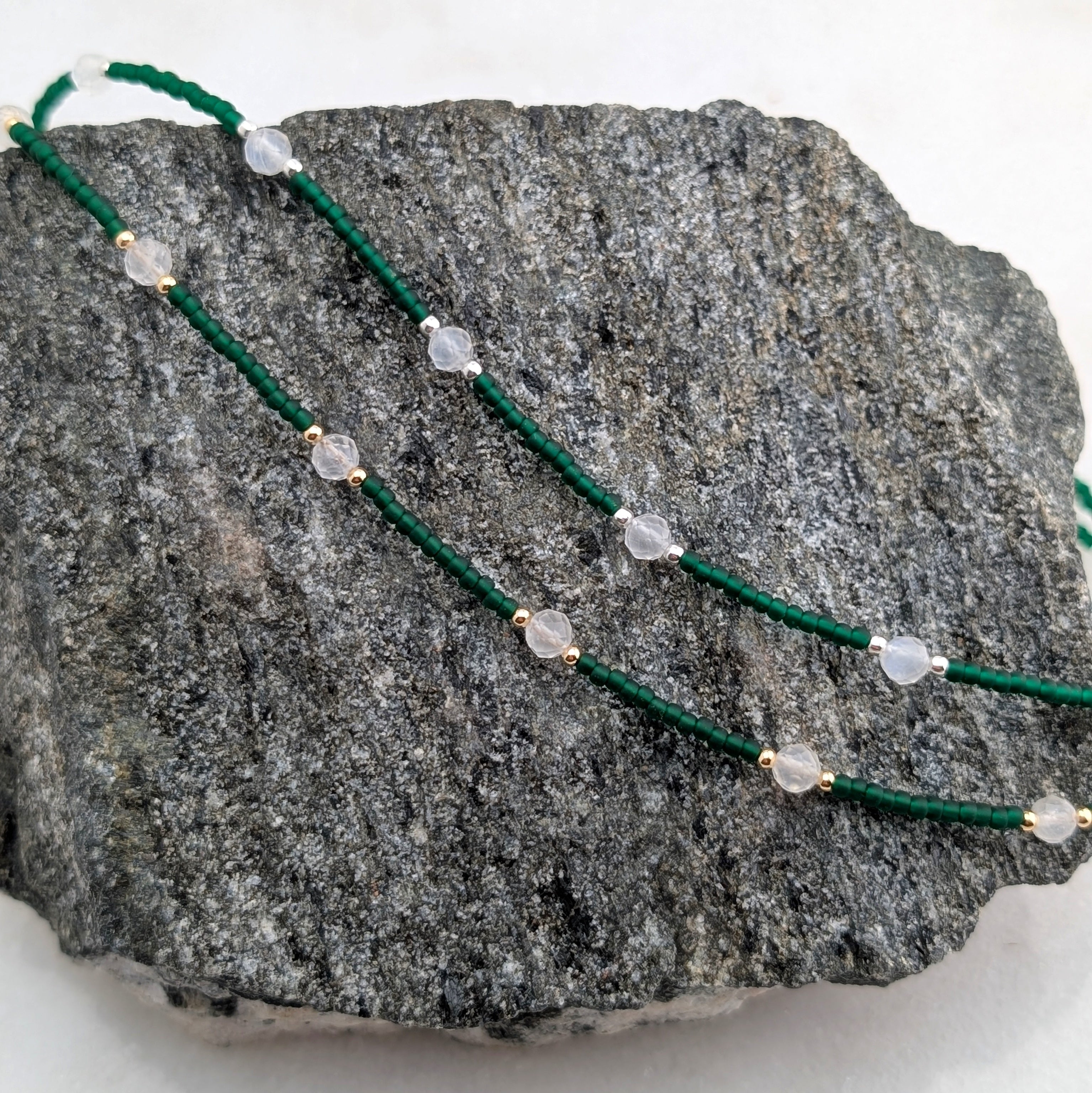 Moonstone Rich Emerald Necklace