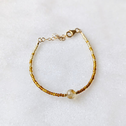 Citrine Metallic Amber Fade Abundance Bracelet