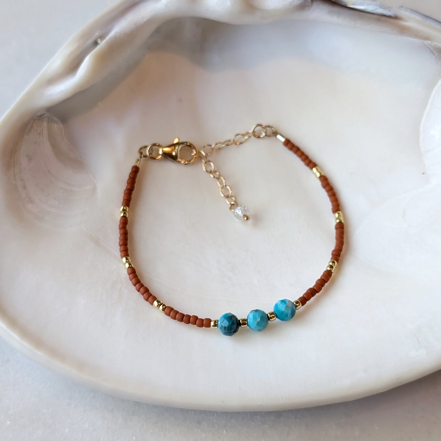 Turquoise Triple Terra Cotta Bracelet