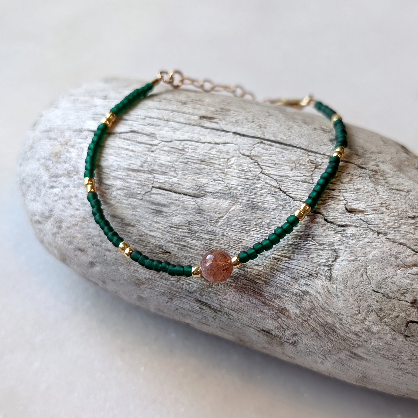 Oregon Sunstone Lush Forest Bracelet