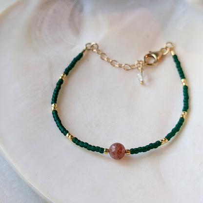 Oregon Sunstone Lush Forest Bracelet