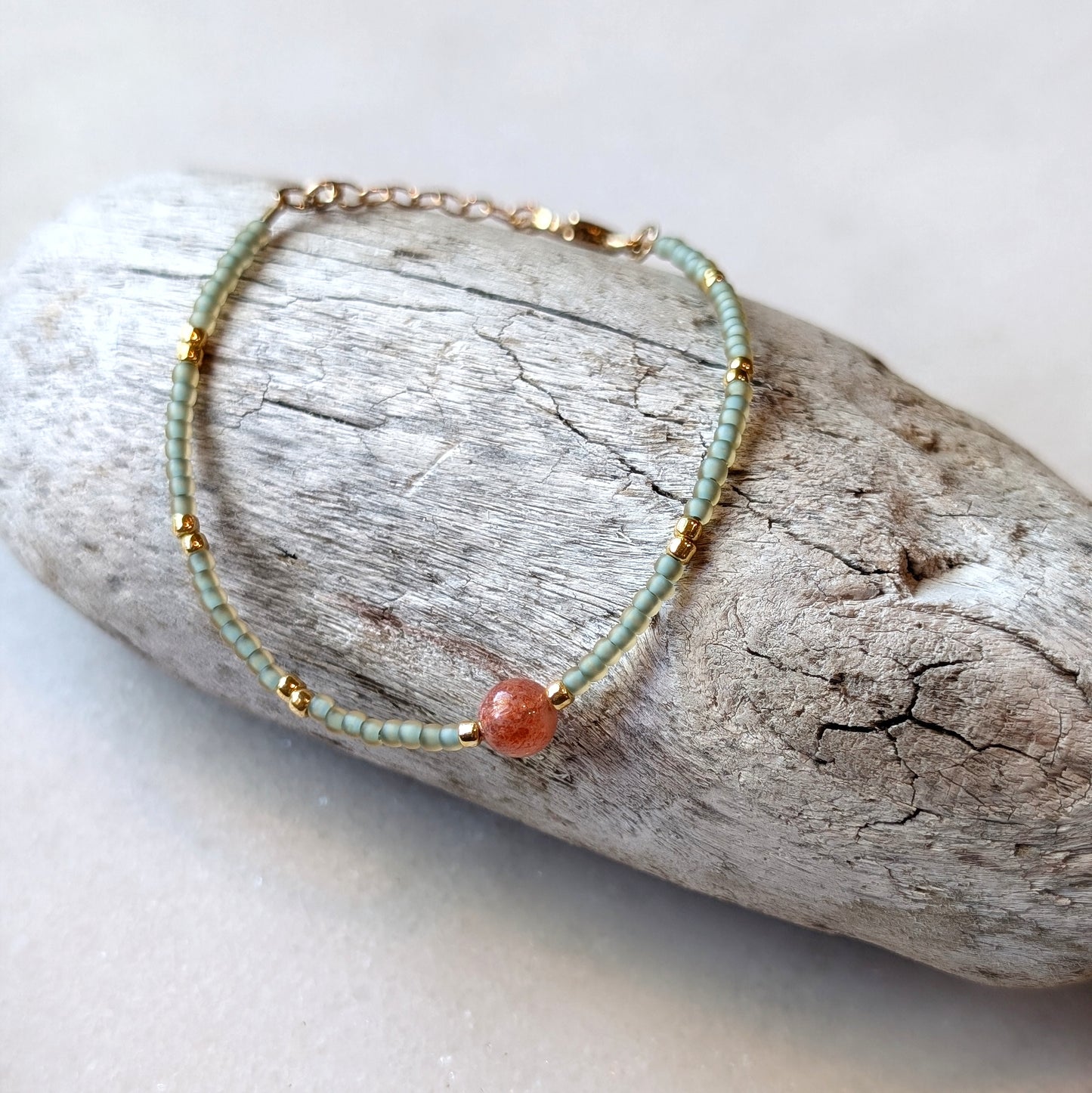 Oregon Sunstone Sea Foam Bracelet