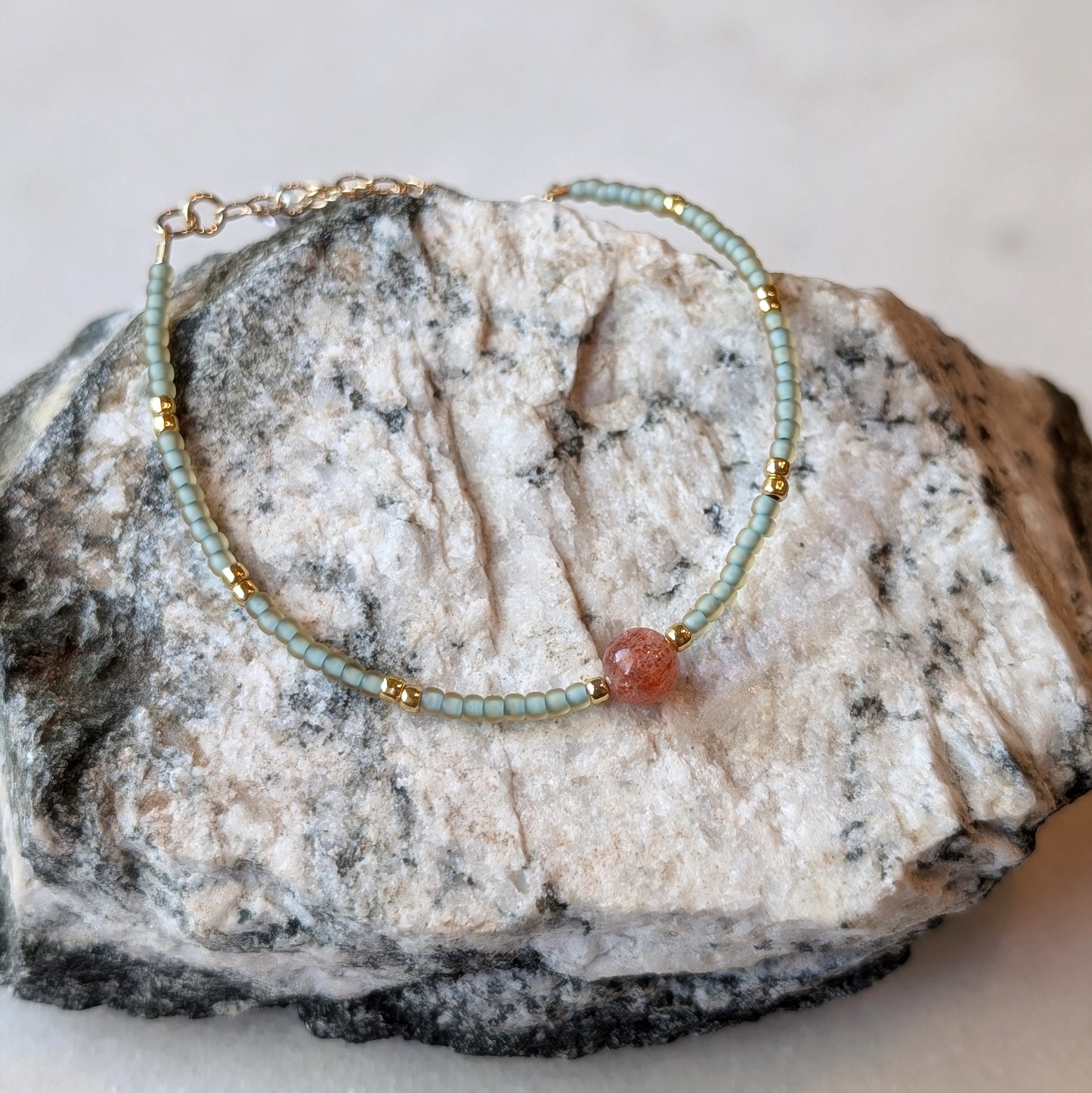 Oregon Sunstone Sea Foam Bracelet