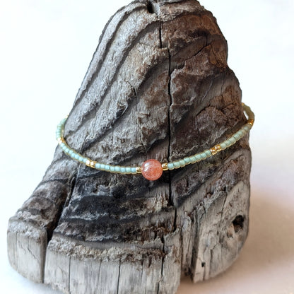 Oregon Sunstone Sea Foam Bracelet