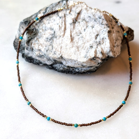 Turquoise Bronze Tides Necklace