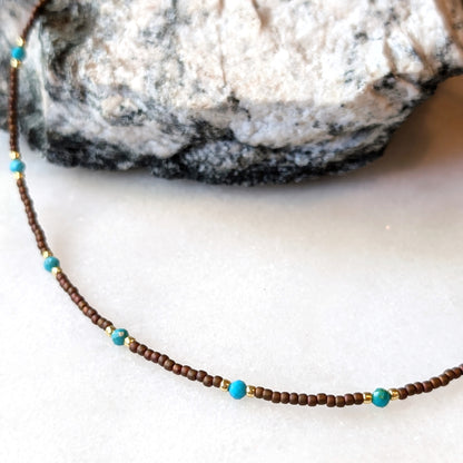 Turquoise Bronze Tides Necklace