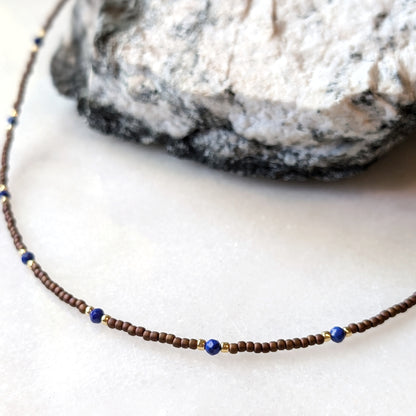 Lapis Midnight Bronze Necklace