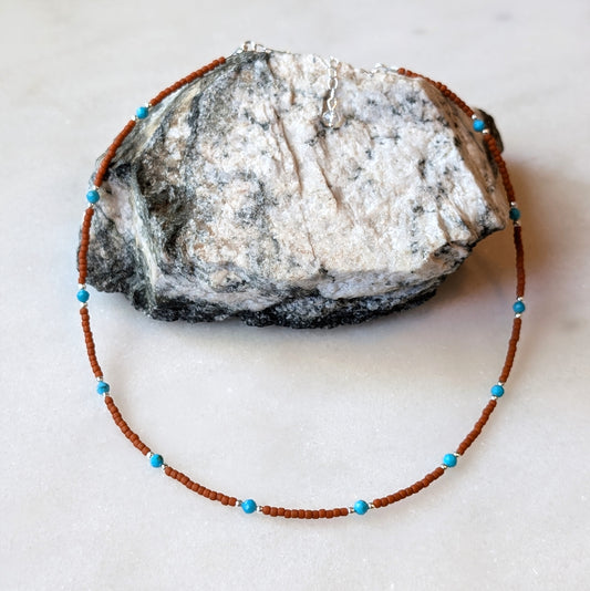 Turquoise Southwest Terra Cotta Necklace