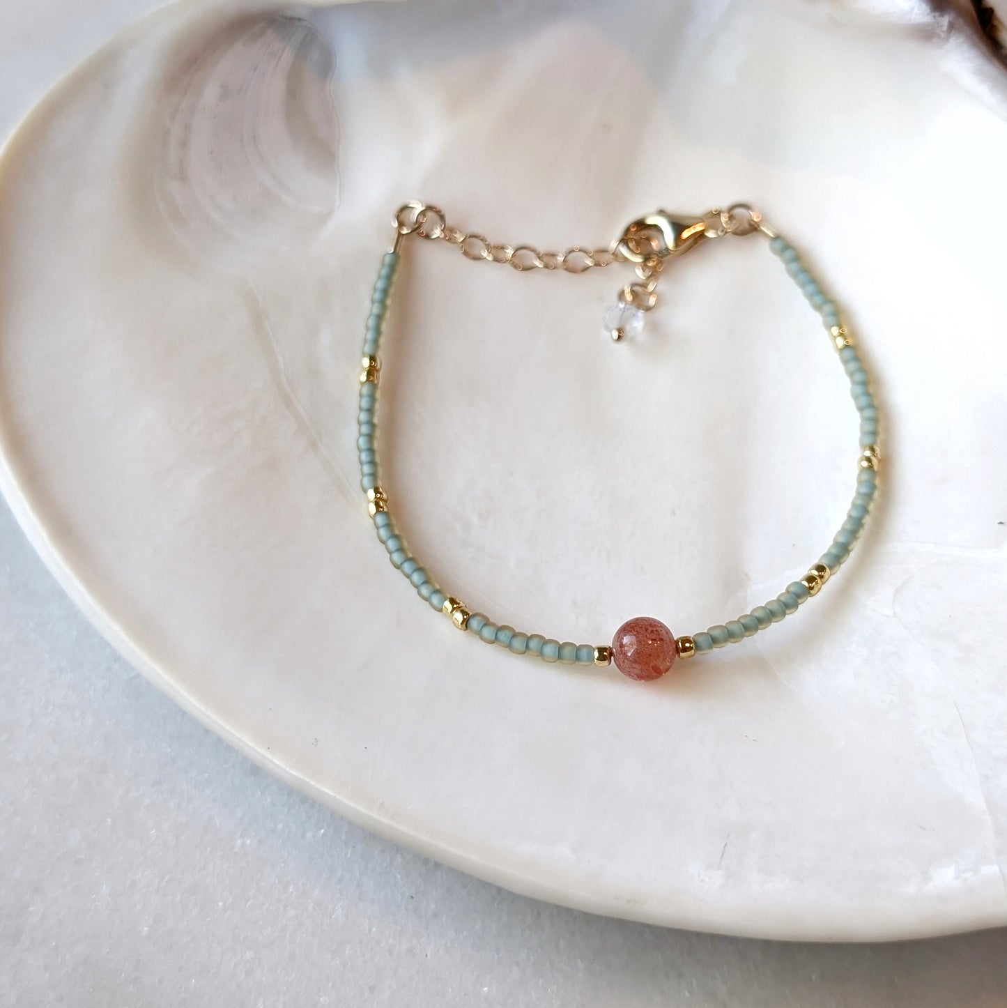 Oregon Sunstone Sea Foam Bracelet