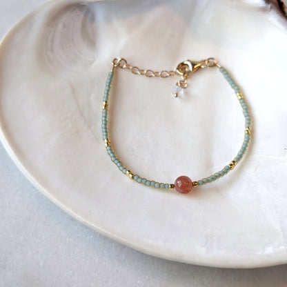 Oregon Sunstone Sea Foam Bracelet