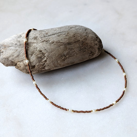 Mother of Pearl Bronze Necklace