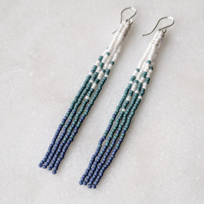 Coastal Daze Long Beaded Fringe Earrings