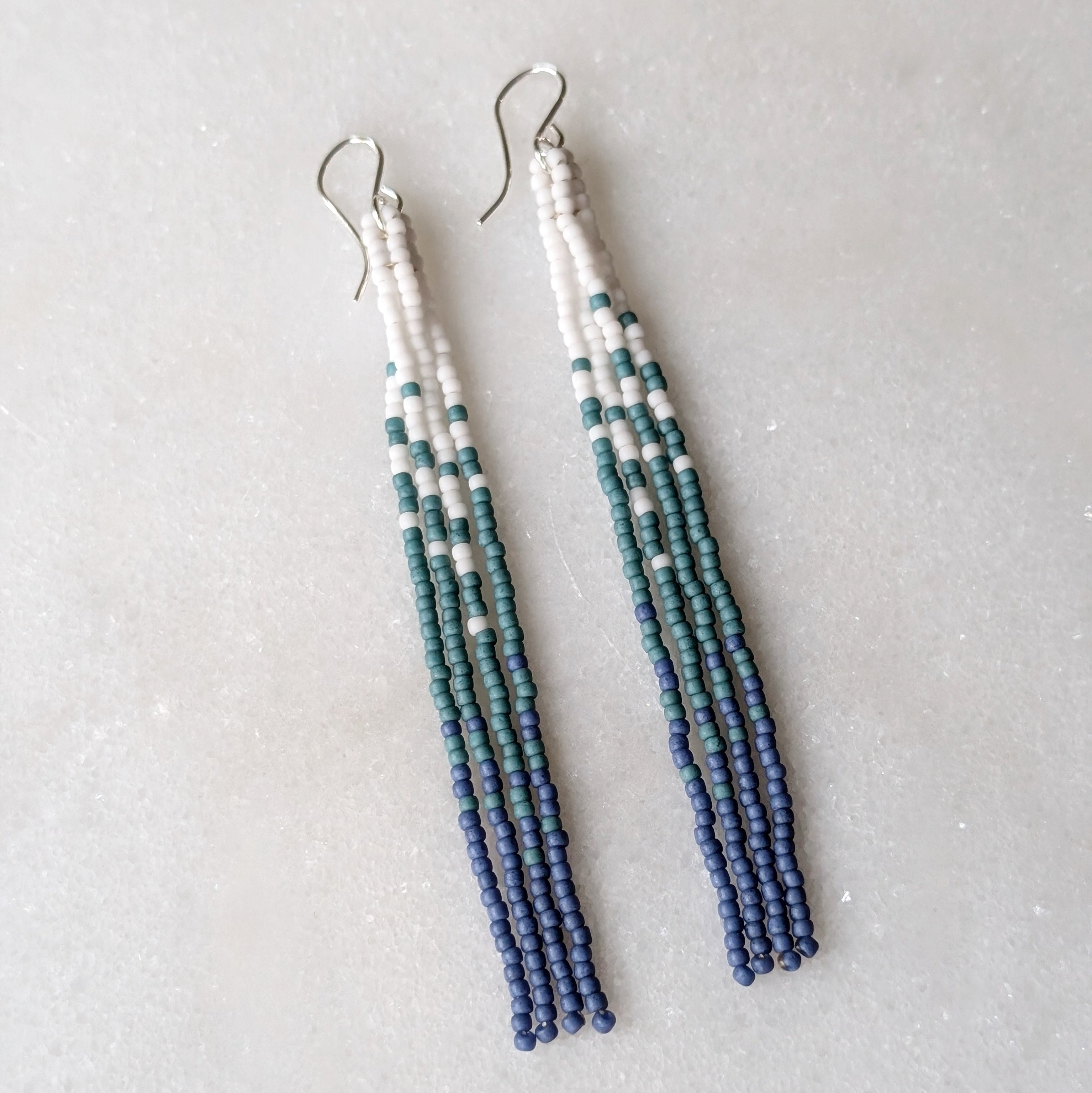 Coastal Daze Long Beaded Fringe Earrings