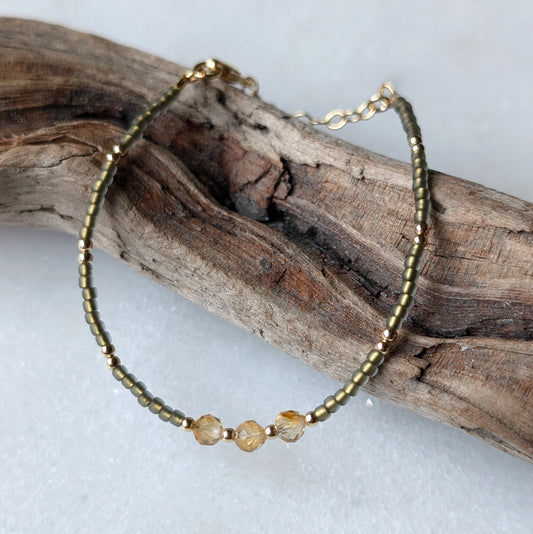 Citrine Sage Triple Abundance Bracelet