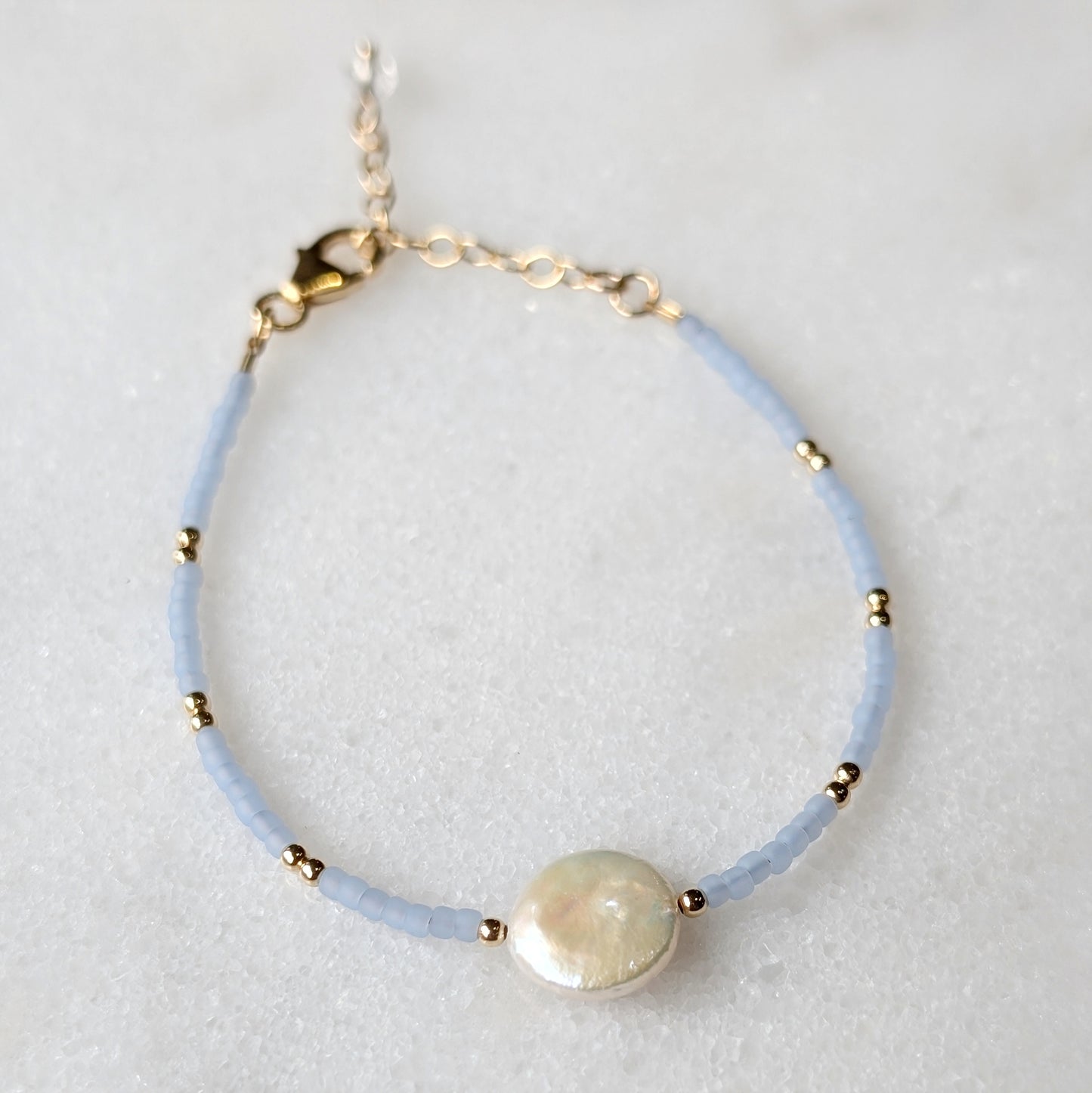 Freshwater Coin Pearl Saltwater Surf Bracelet