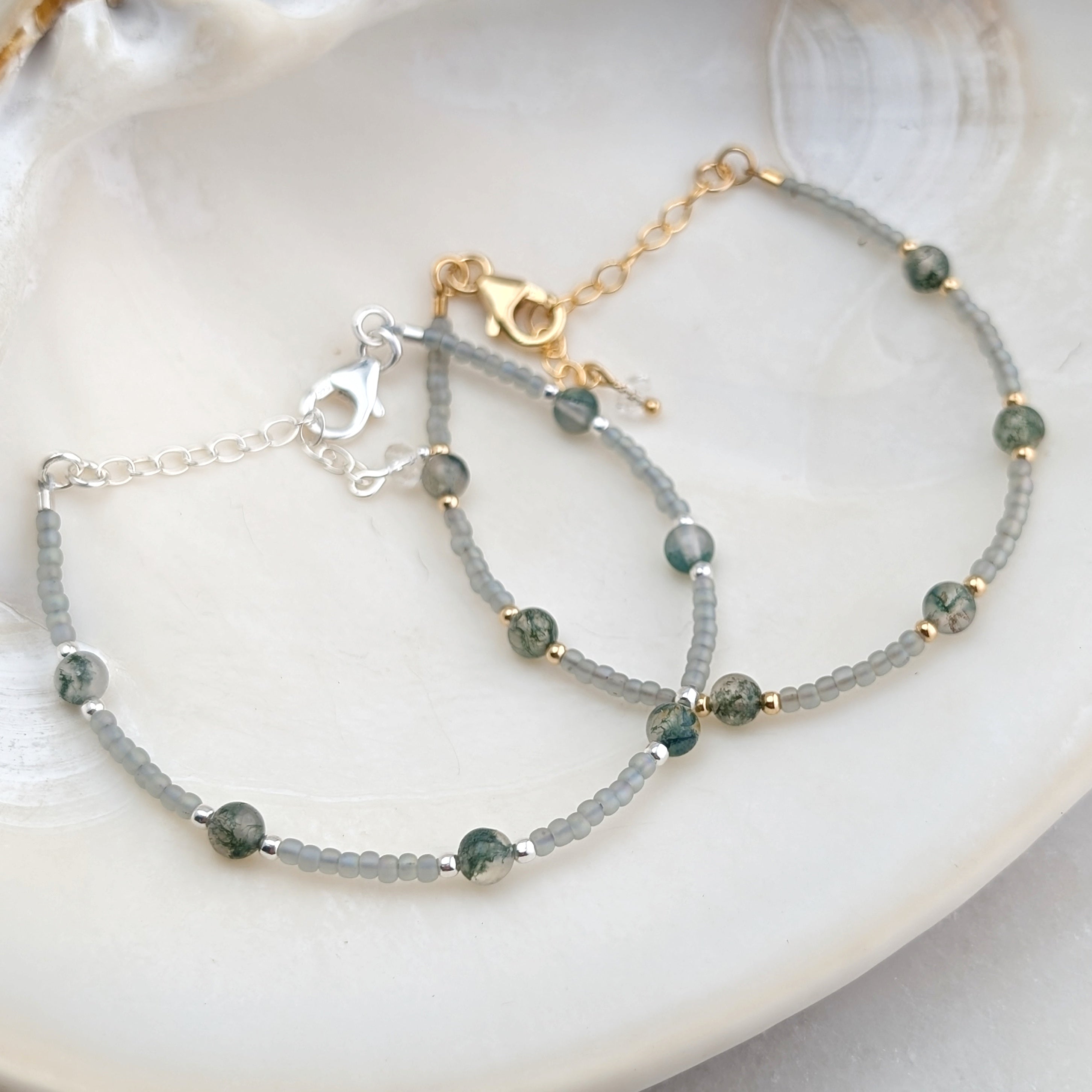 Moss Agate PNW Forest Multi Bracelet