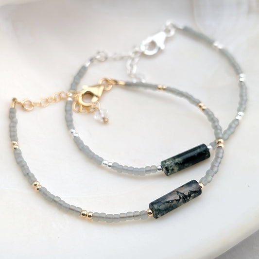 Moss Agate PNW Forest Bracelet