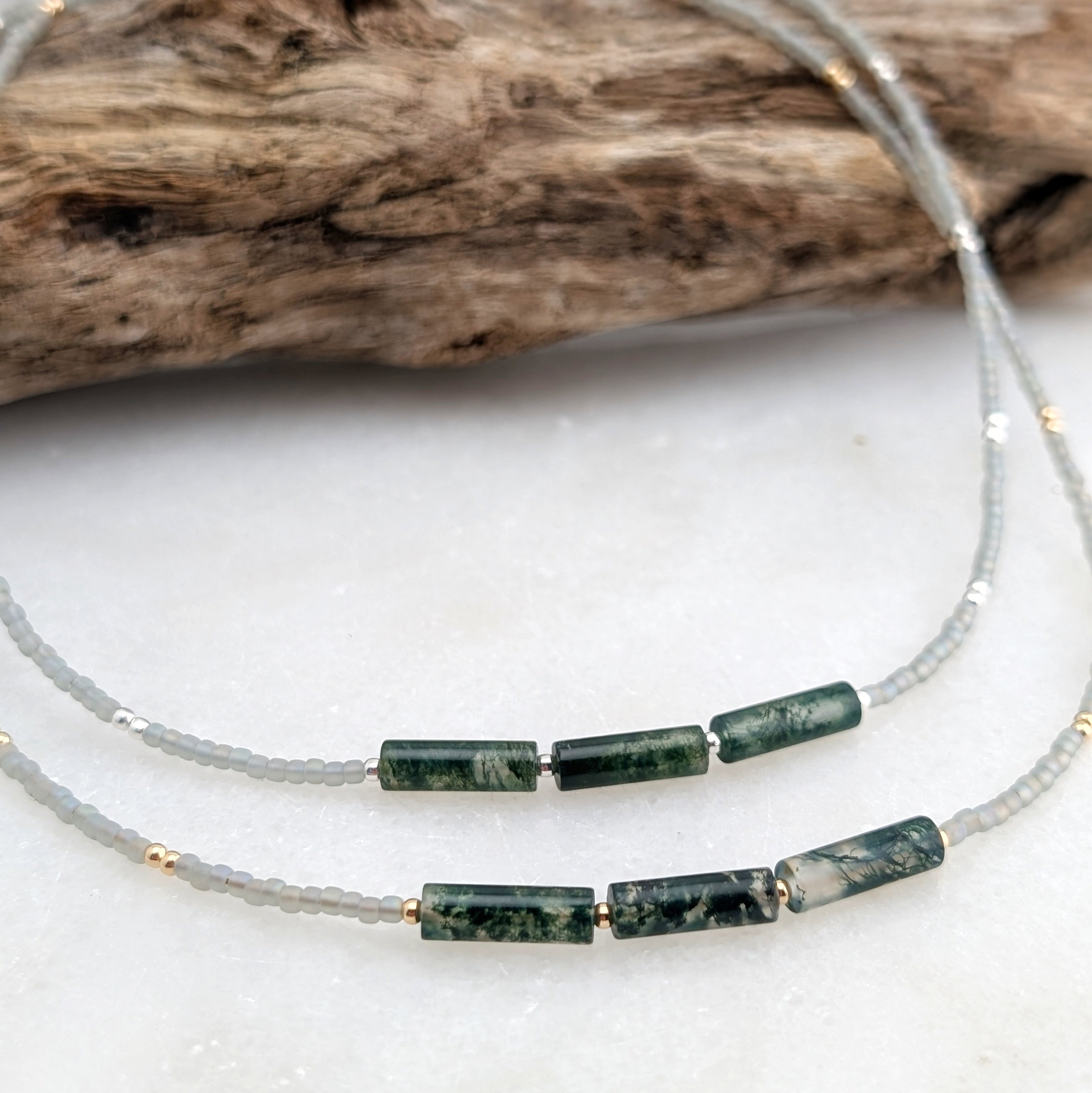 Moss Agate PNW Forest Necklace