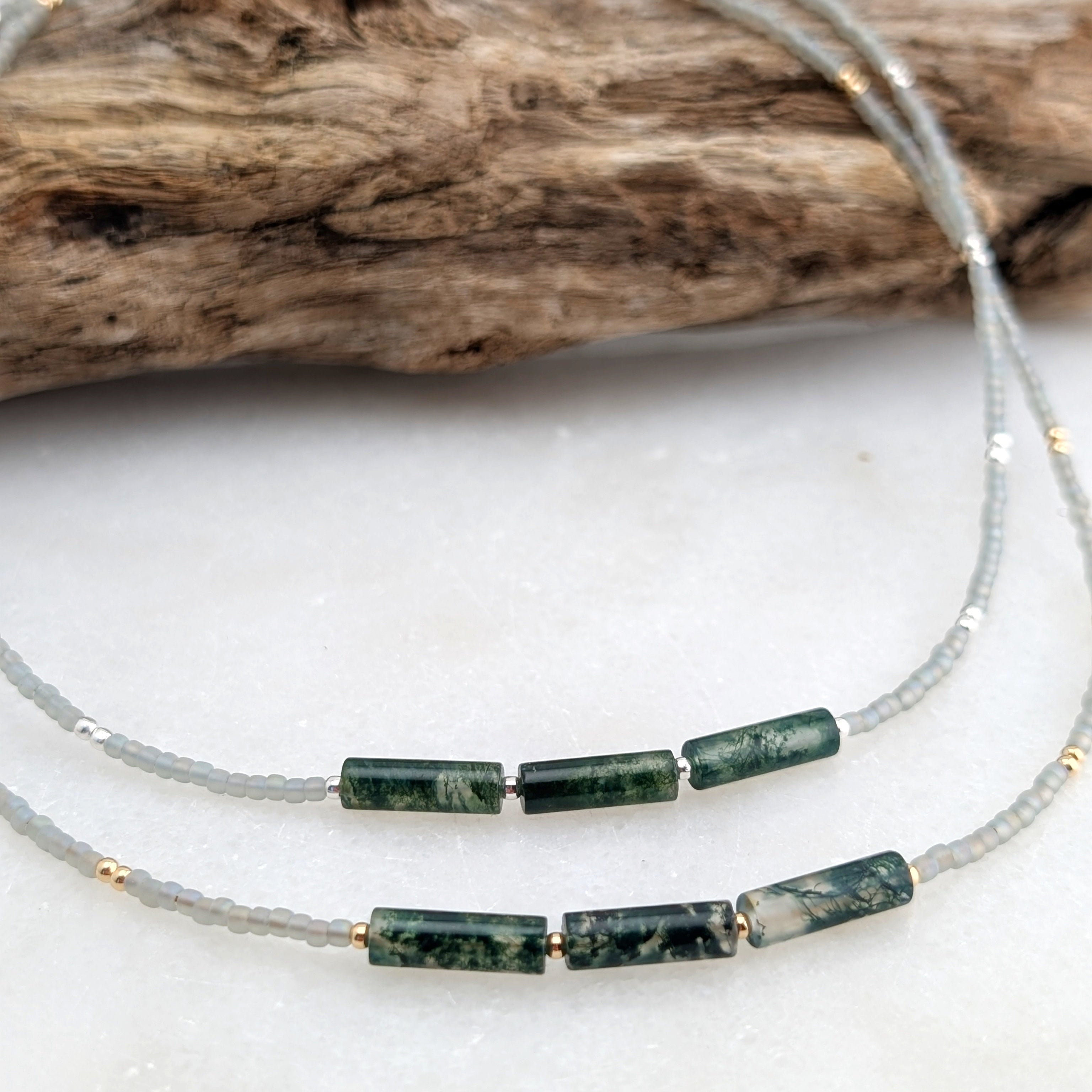 Moss Agate PNW Forest Necklace