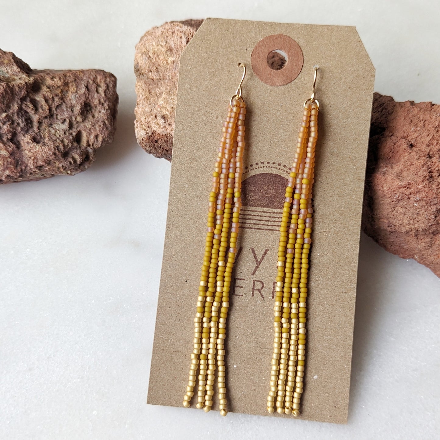 Sun Kissed Long Fringe Earrings