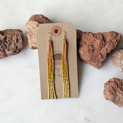 Sun Kissed Long Fringe Earrings