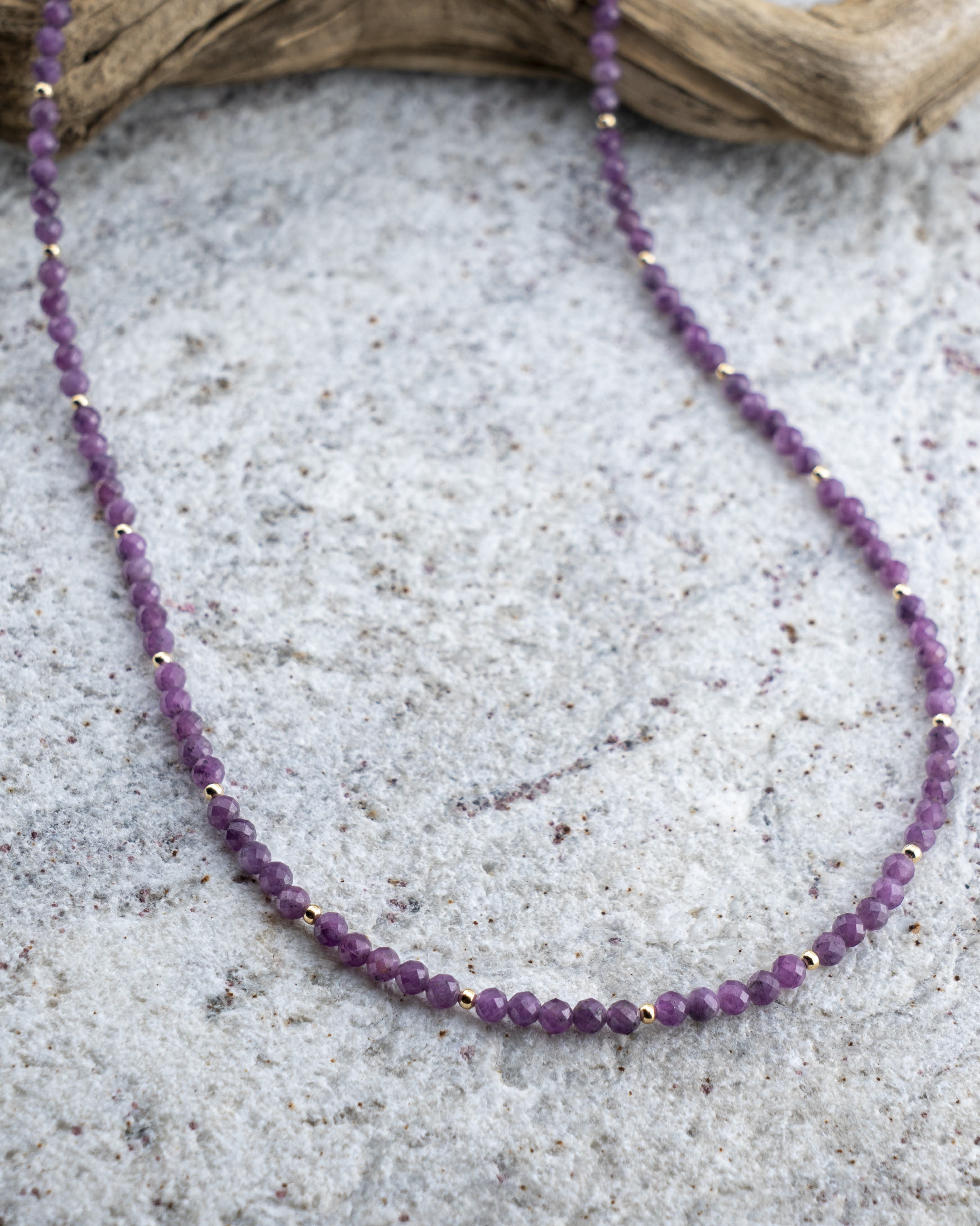 Autumn Orchid Purple Ruby Necklace
