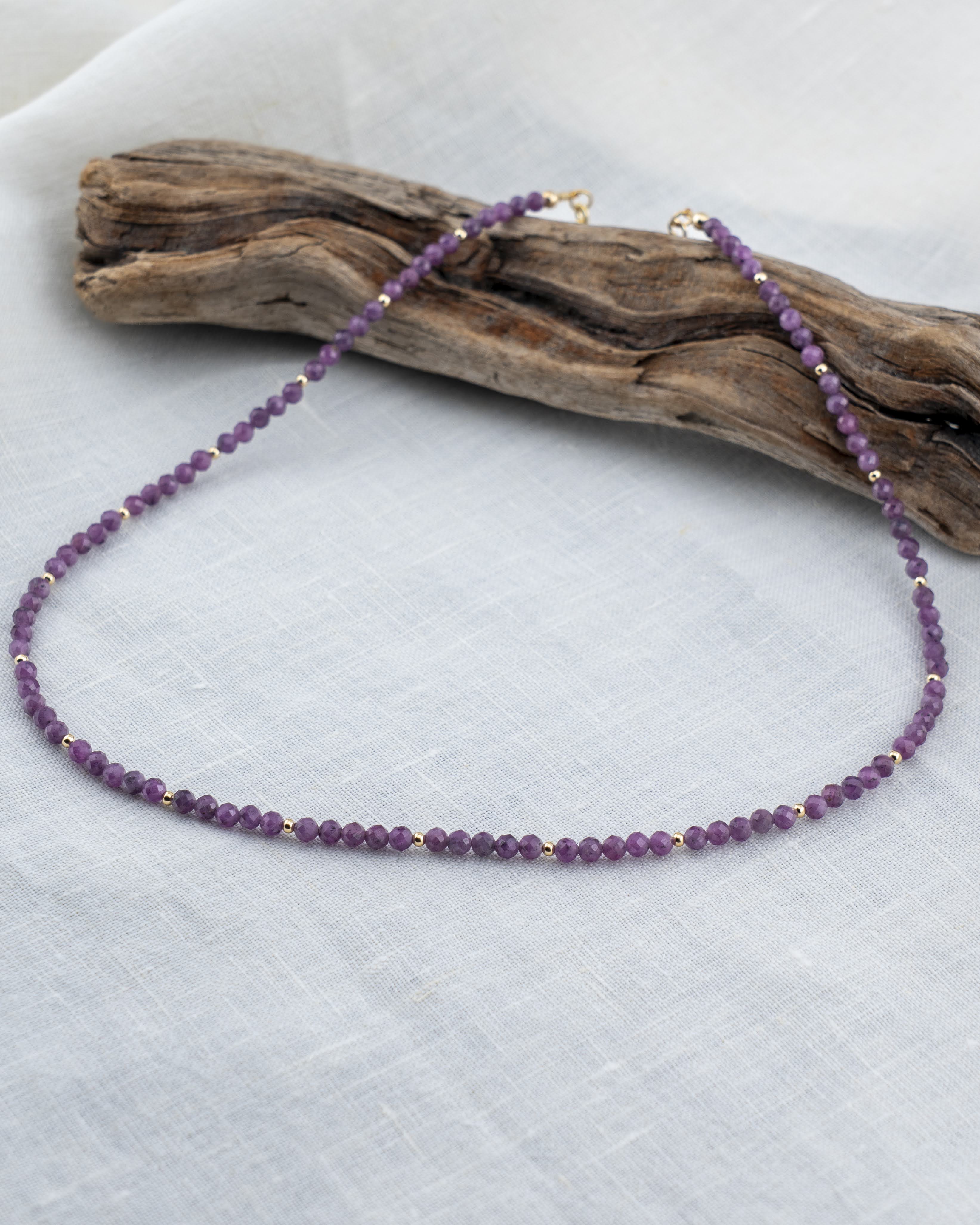 Autumn Orchid Purple Ruby Necklace