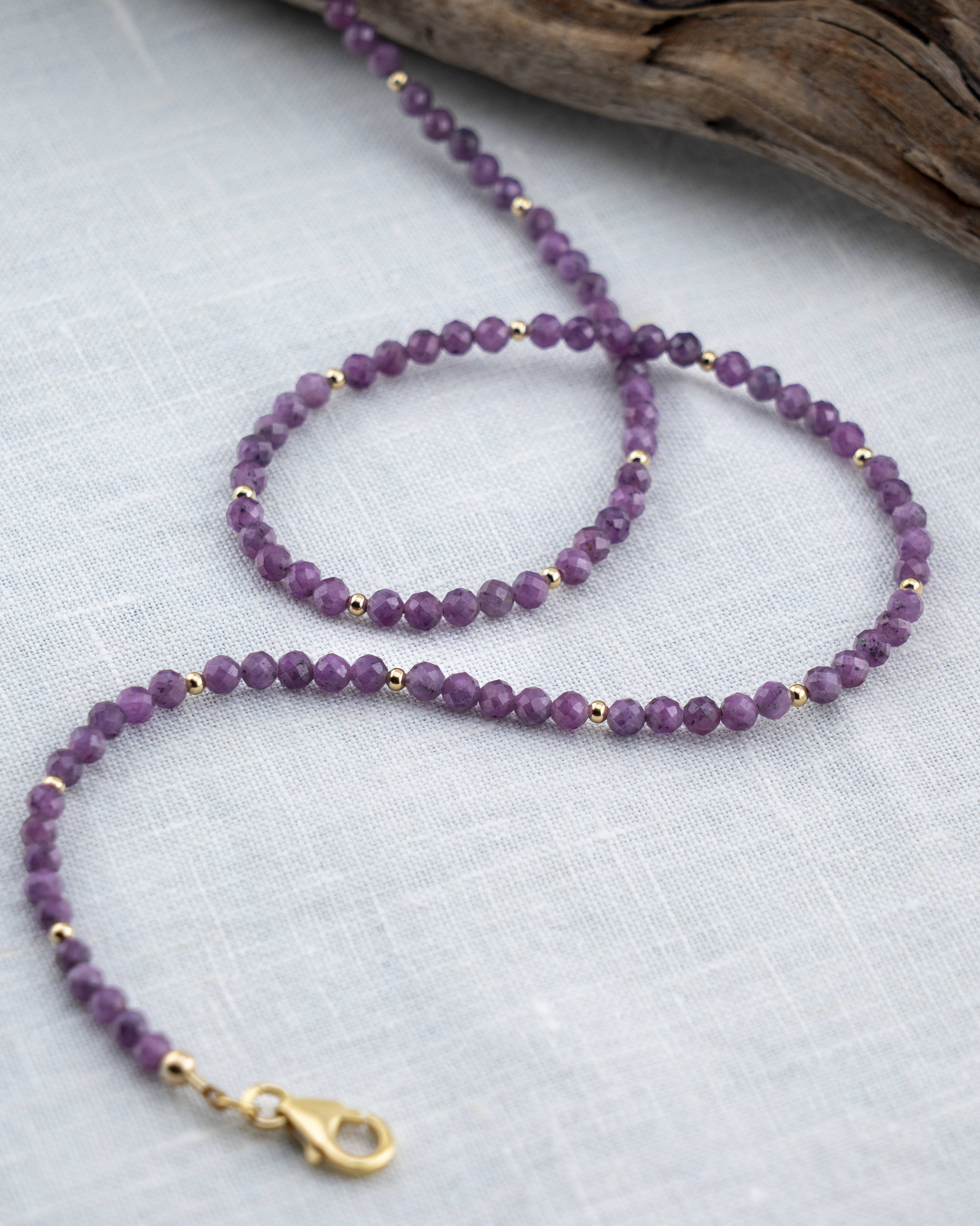 Autumn Orchid Purple Ruby Necklace