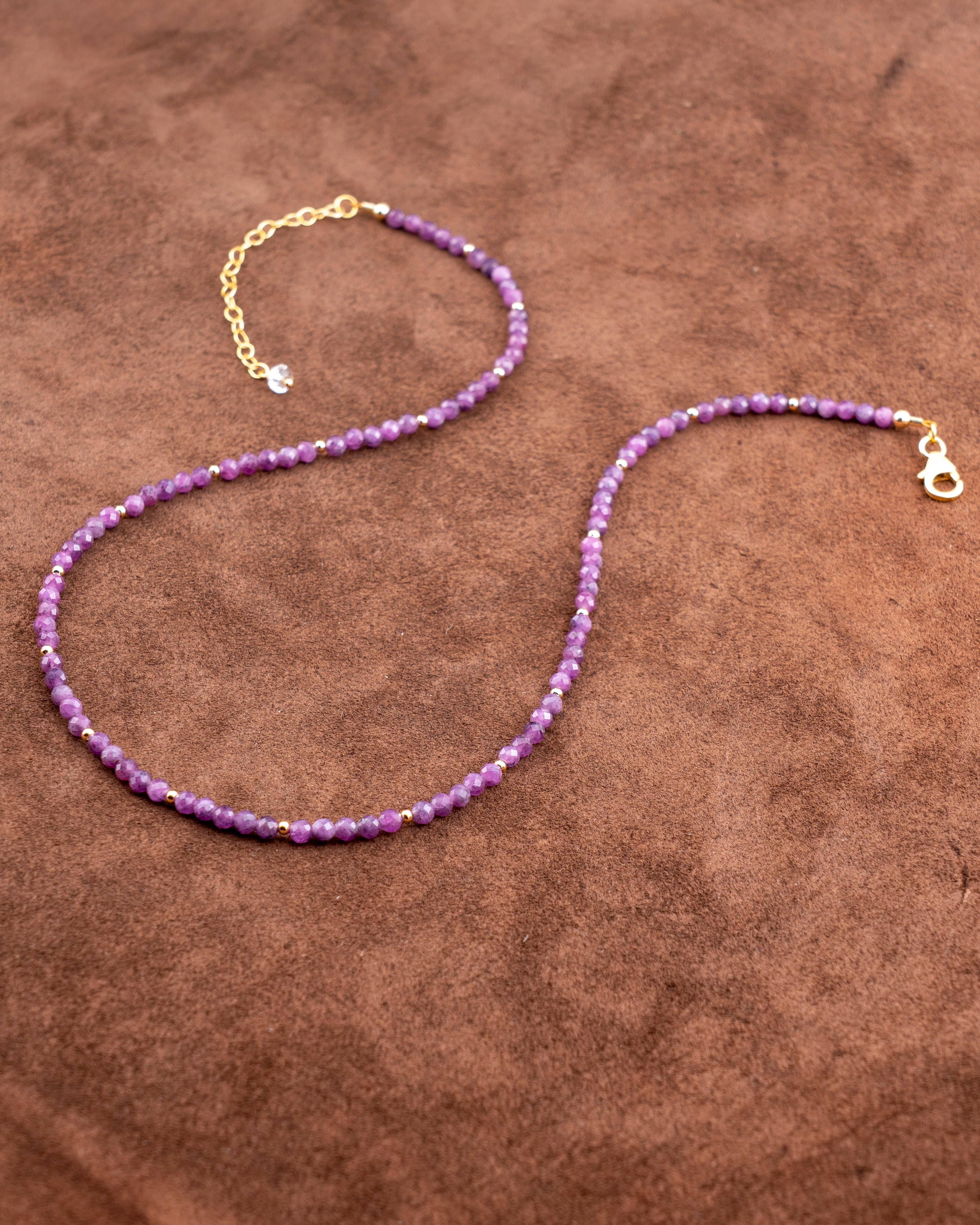 Autumn Orchid Purple Ruby Necklace