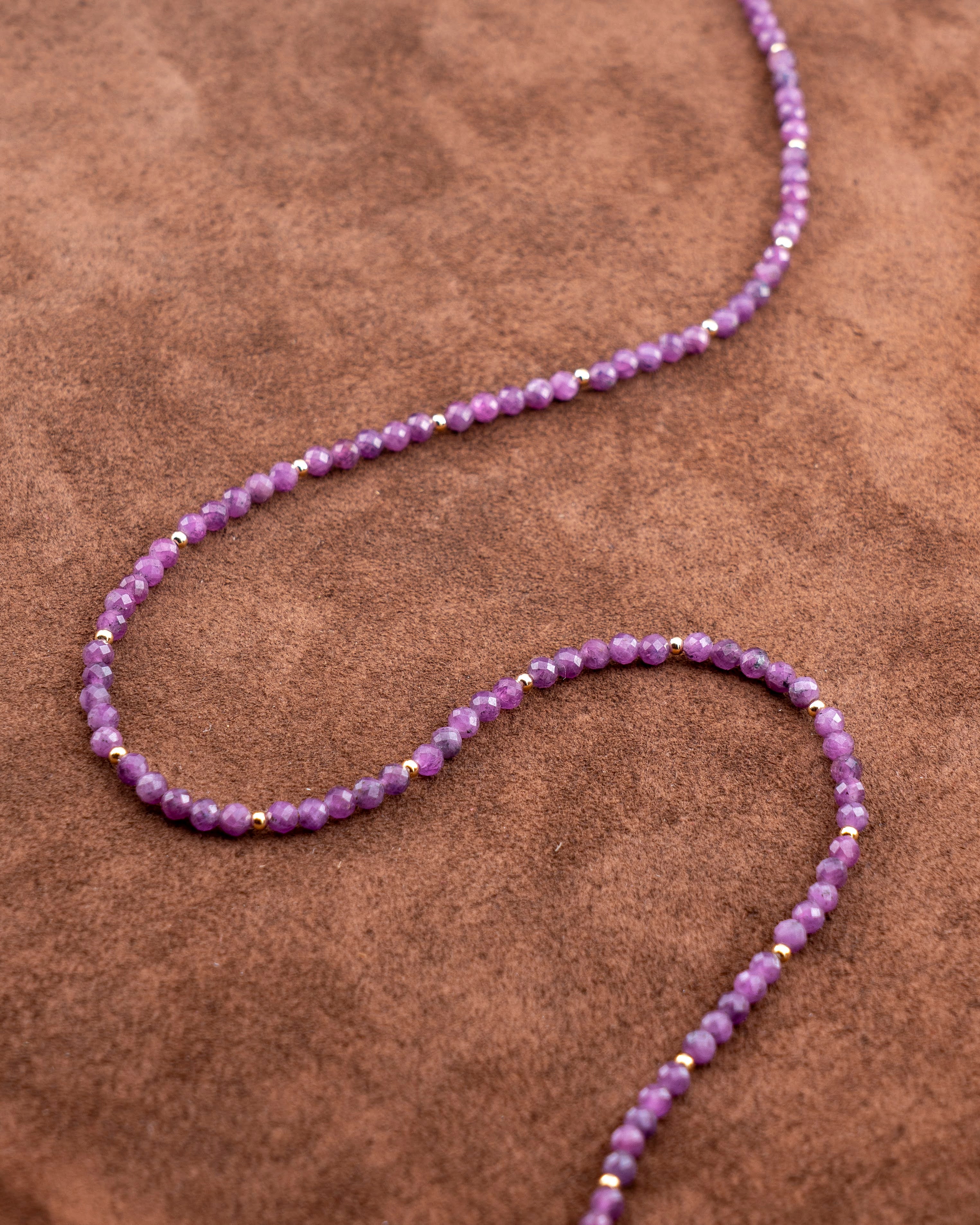 Autumn Orchid Purple Ruby Necklace