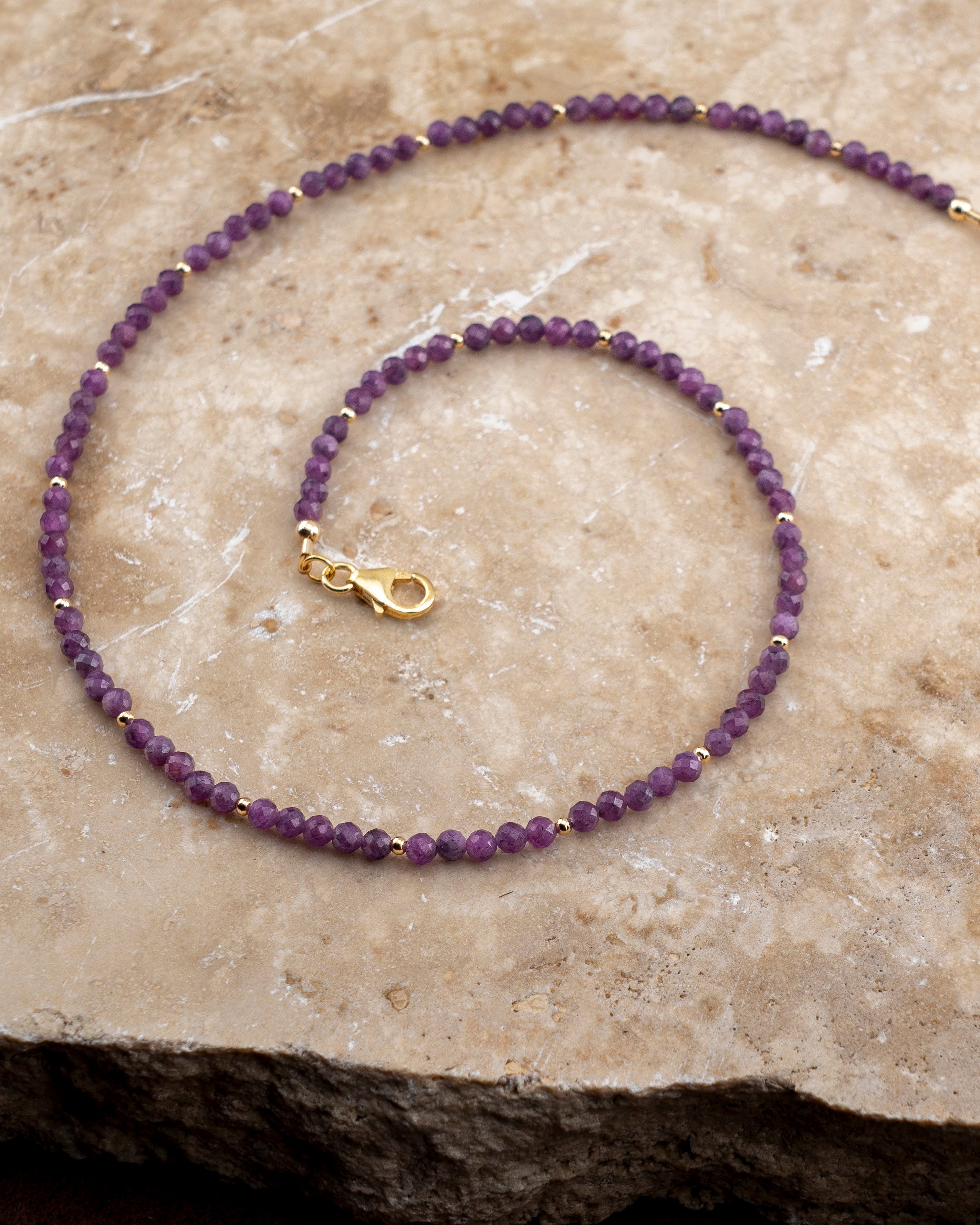 Autumn Orchid Purple Ruby Necklace