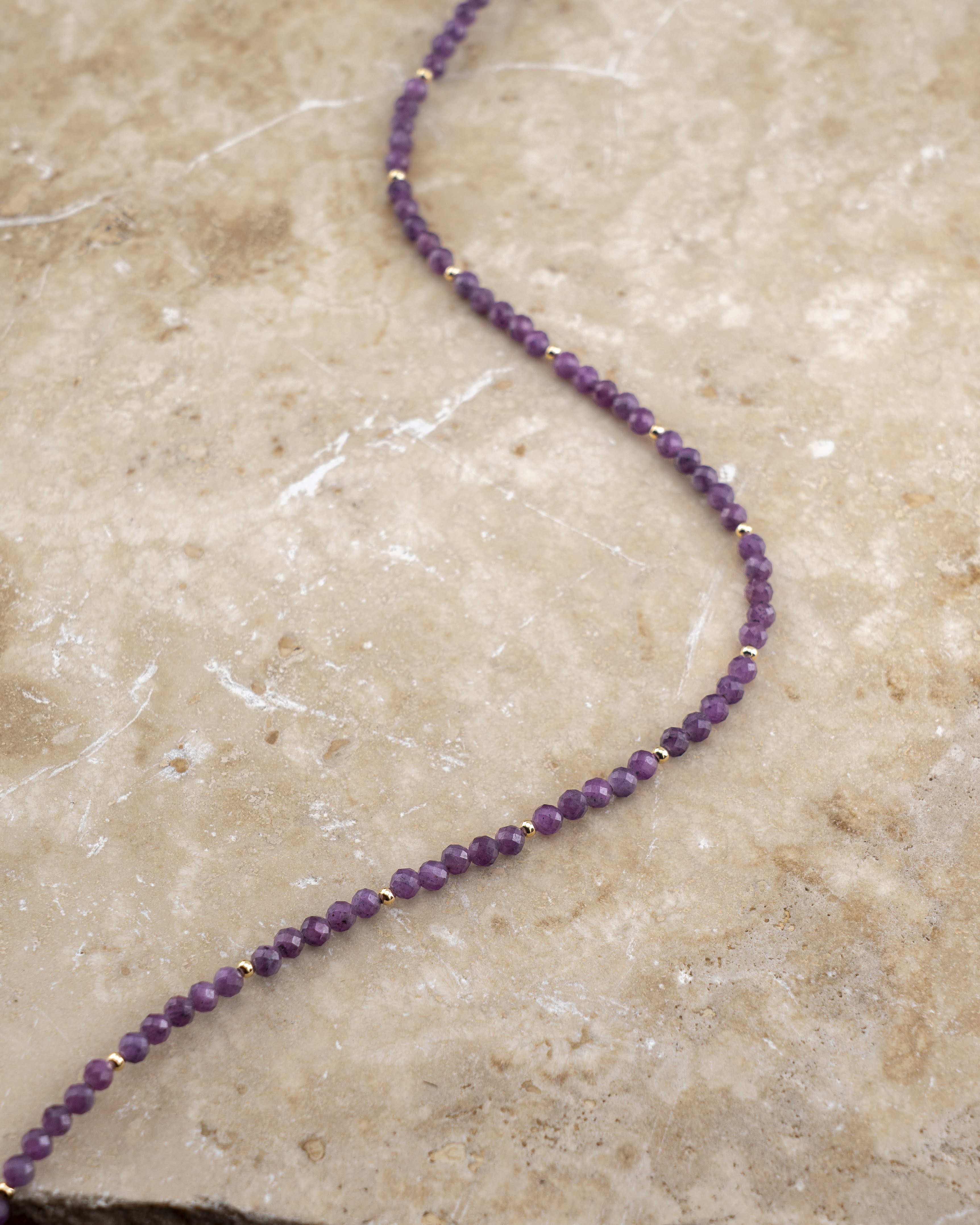 Autumn Orchid Purple Ruby Necklace