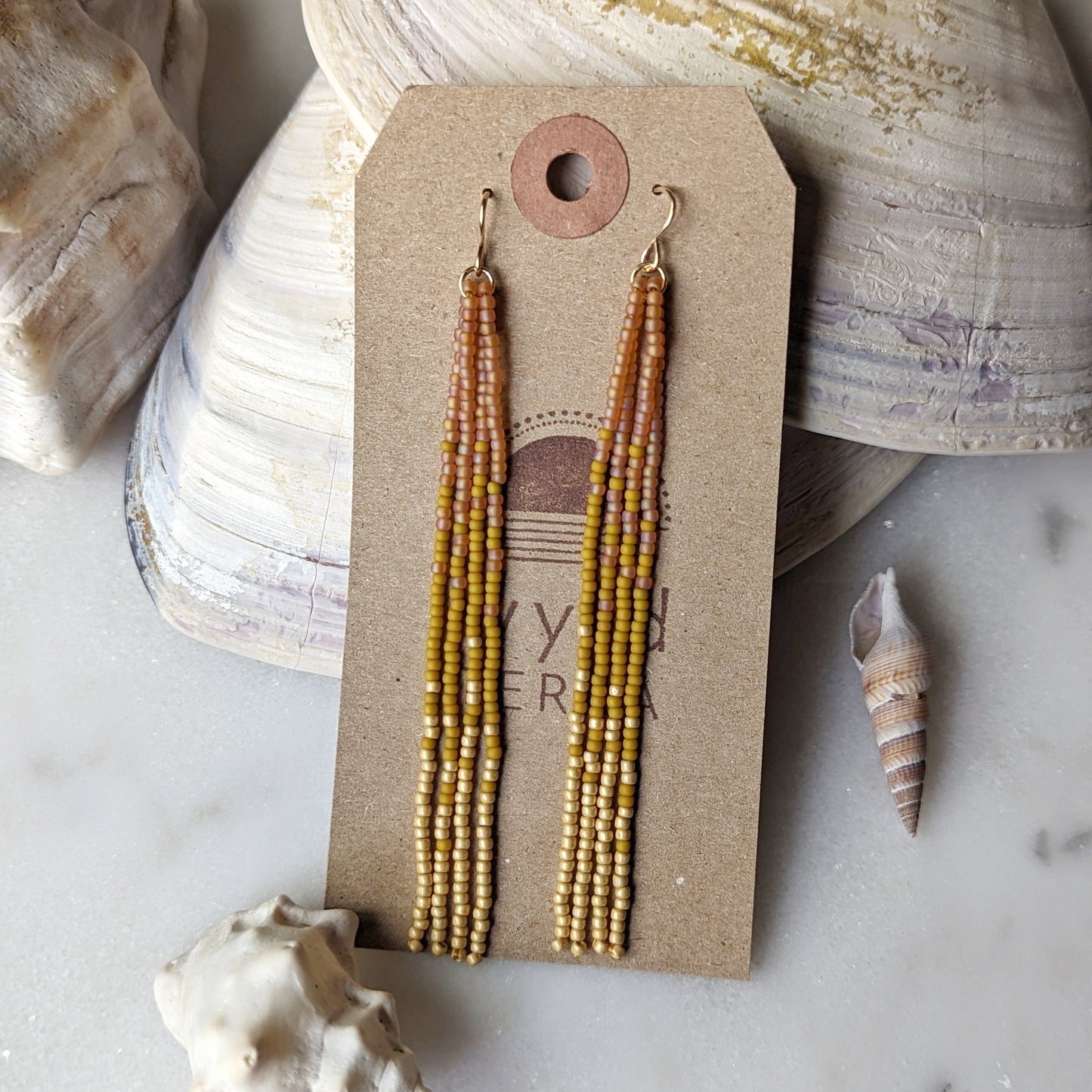 Sun Kissed Long Fringe Earrings