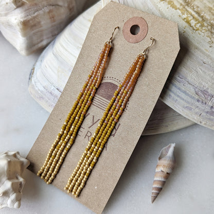 Sun Kissed Long Fringe Earrings