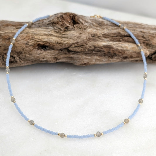 Labradorite Saltwater Surf Necklace