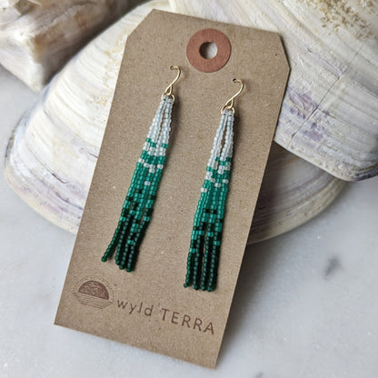 Hoh Rainforest Short Beaded Fringe Earrings