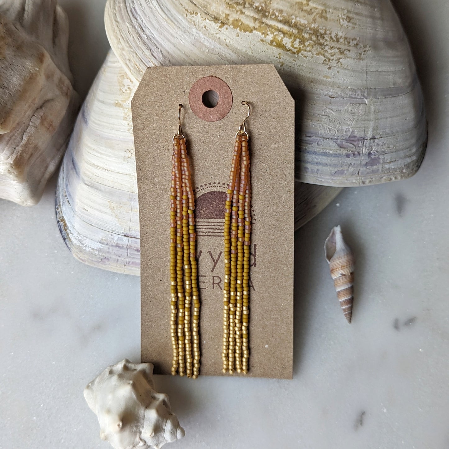 Sun Kissed Long Fringe Earrings