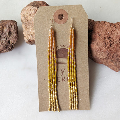 Sun Kissed Long Fringe Earrings