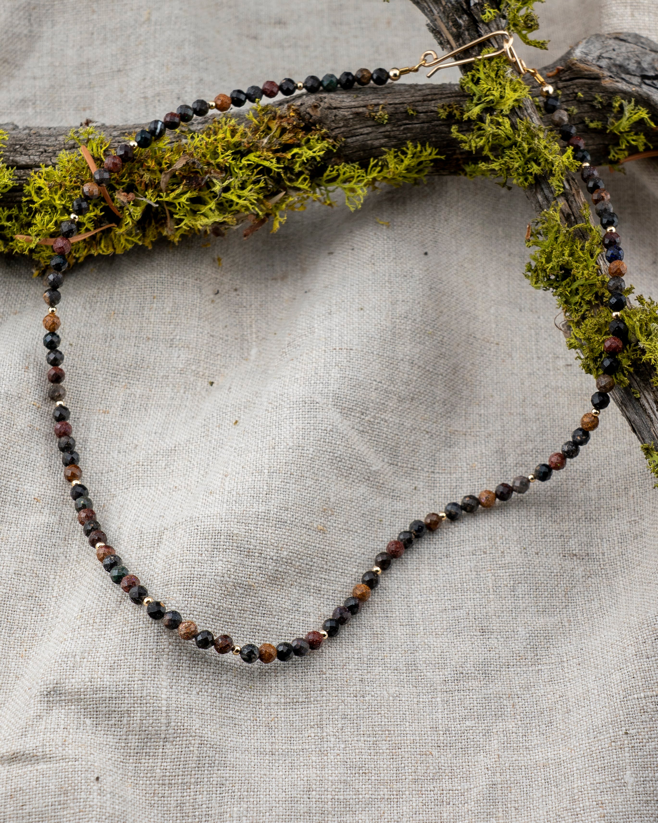 Fallen Leaves Black Opal Necklace
