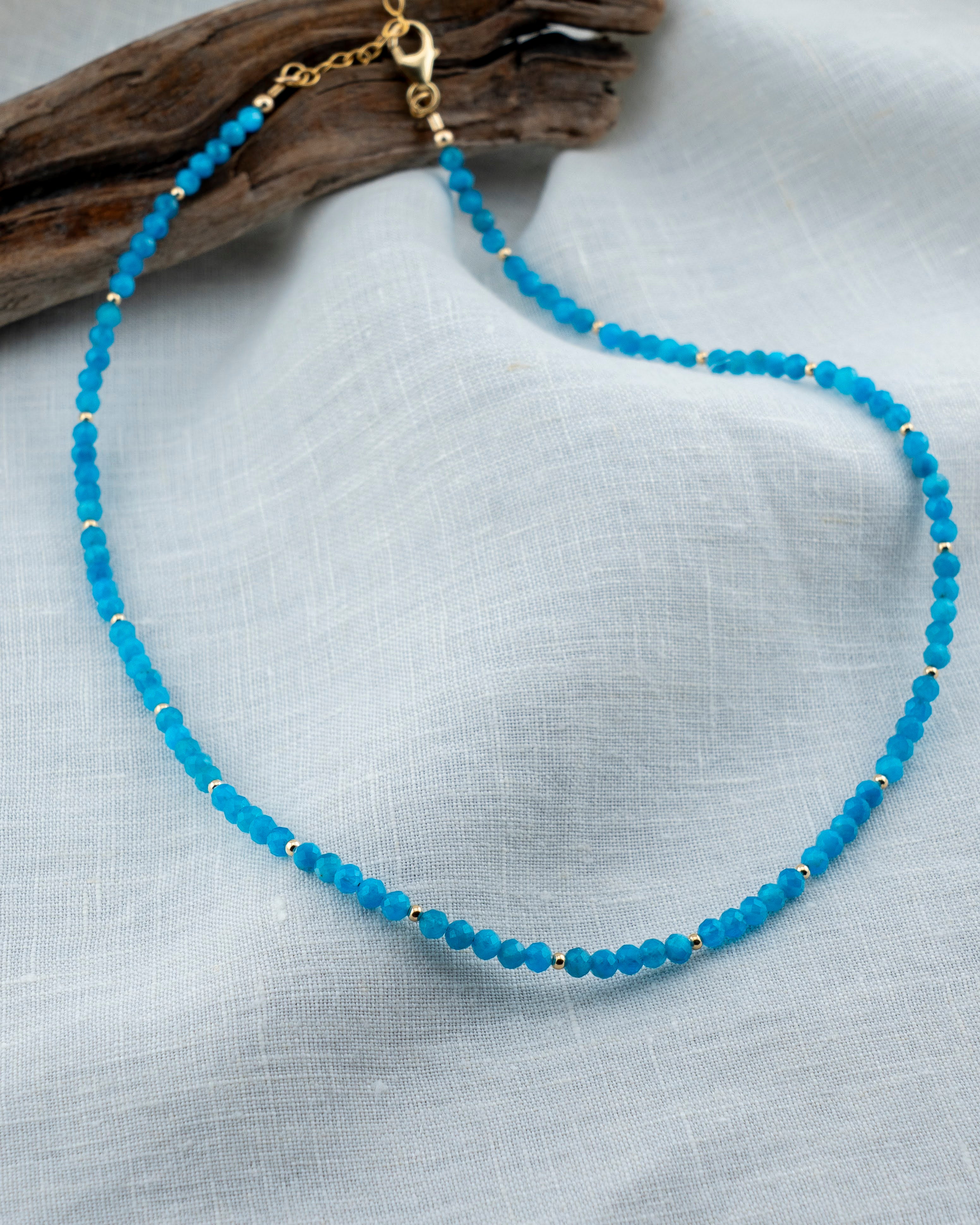 Cerulean Tide Blue Apatite Necklace